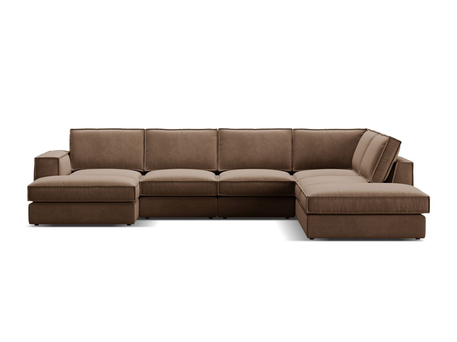 5-Sitzer Modular Ecksofa Panoramic rechts Pola in Chocolate-Salvador präsentiert im Onlineshop von KAQTU Design AG. Ecksofa rechts ist von Micadoni