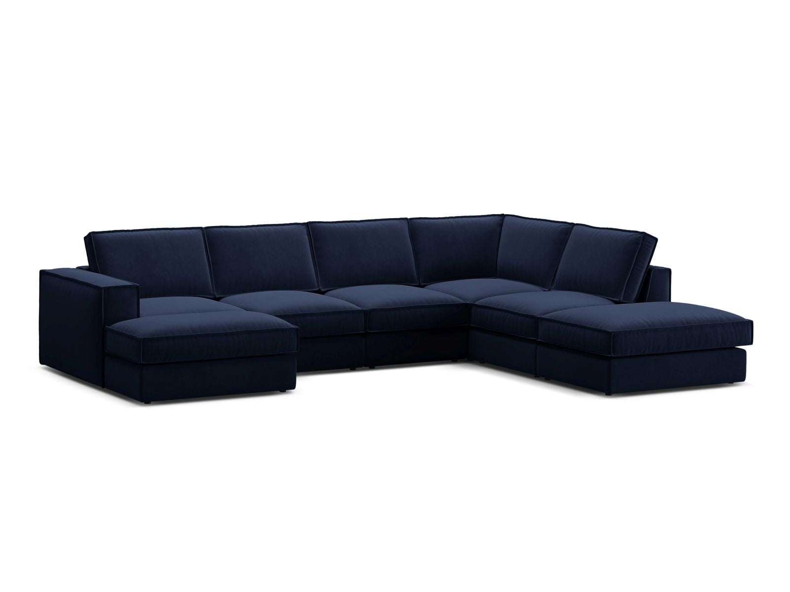 Elegantes 5-Sitzer Ecksofa Panoramic rechts in Royal Blue-Salvador von Micadoni, ideal für stilvolle Wohnräume.