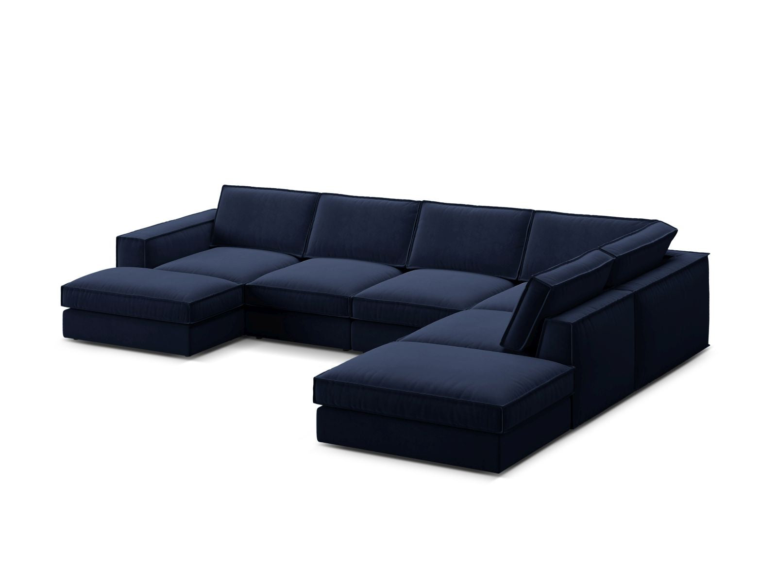 Stylisches 5-Sitzer Ecksofa Panoramic rechts in Royal Blue-Salvador von Micadoni, ideal für stilvolle und komfortable Wohnräume.