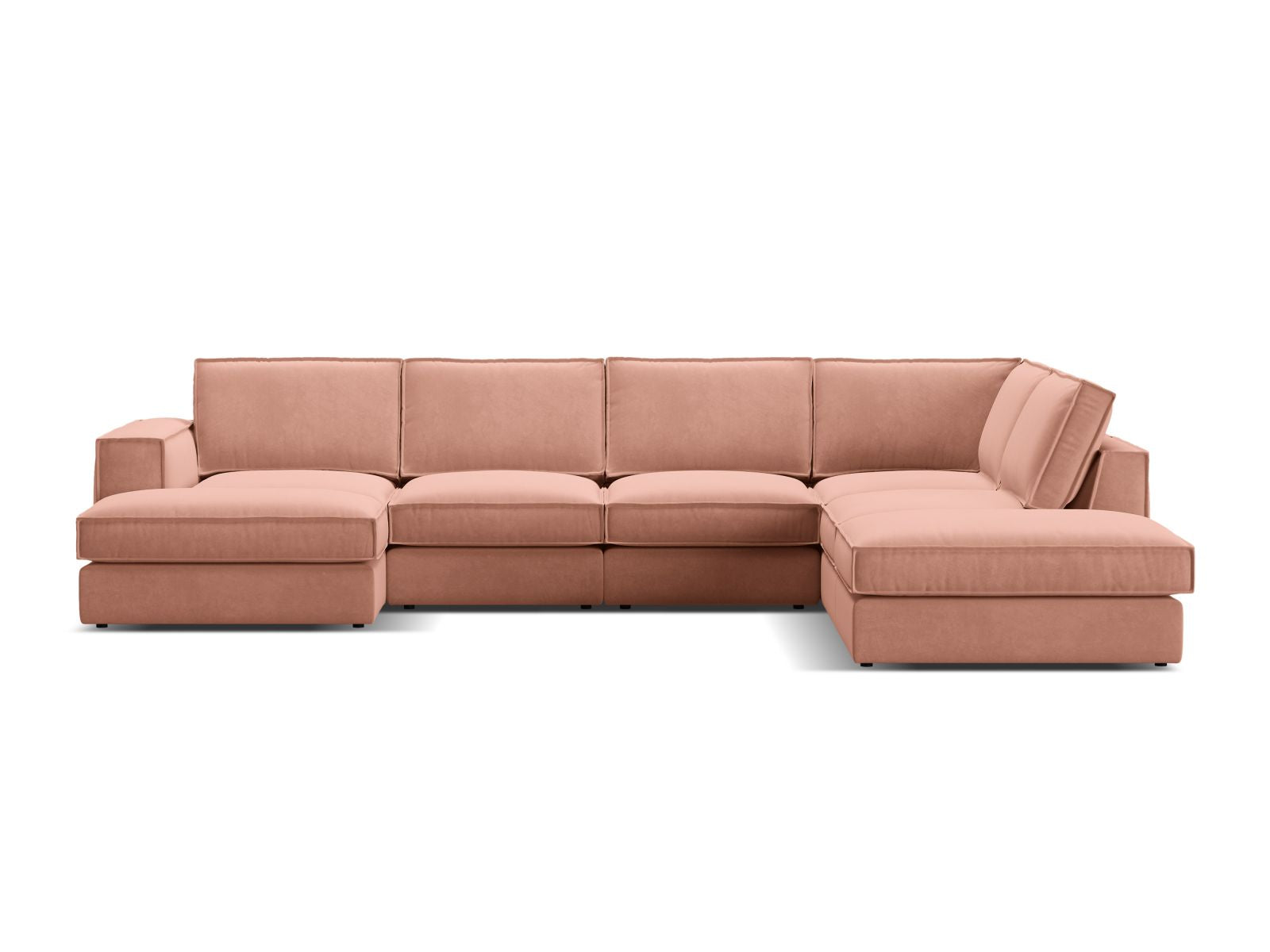 5-Sitzer Modular Ecksofa Panoramic rechts Pola in Pink-Salvador präsentiert im Onlineshop von KAQTU Design AG. Ecksofa rechts ist von Micadoni