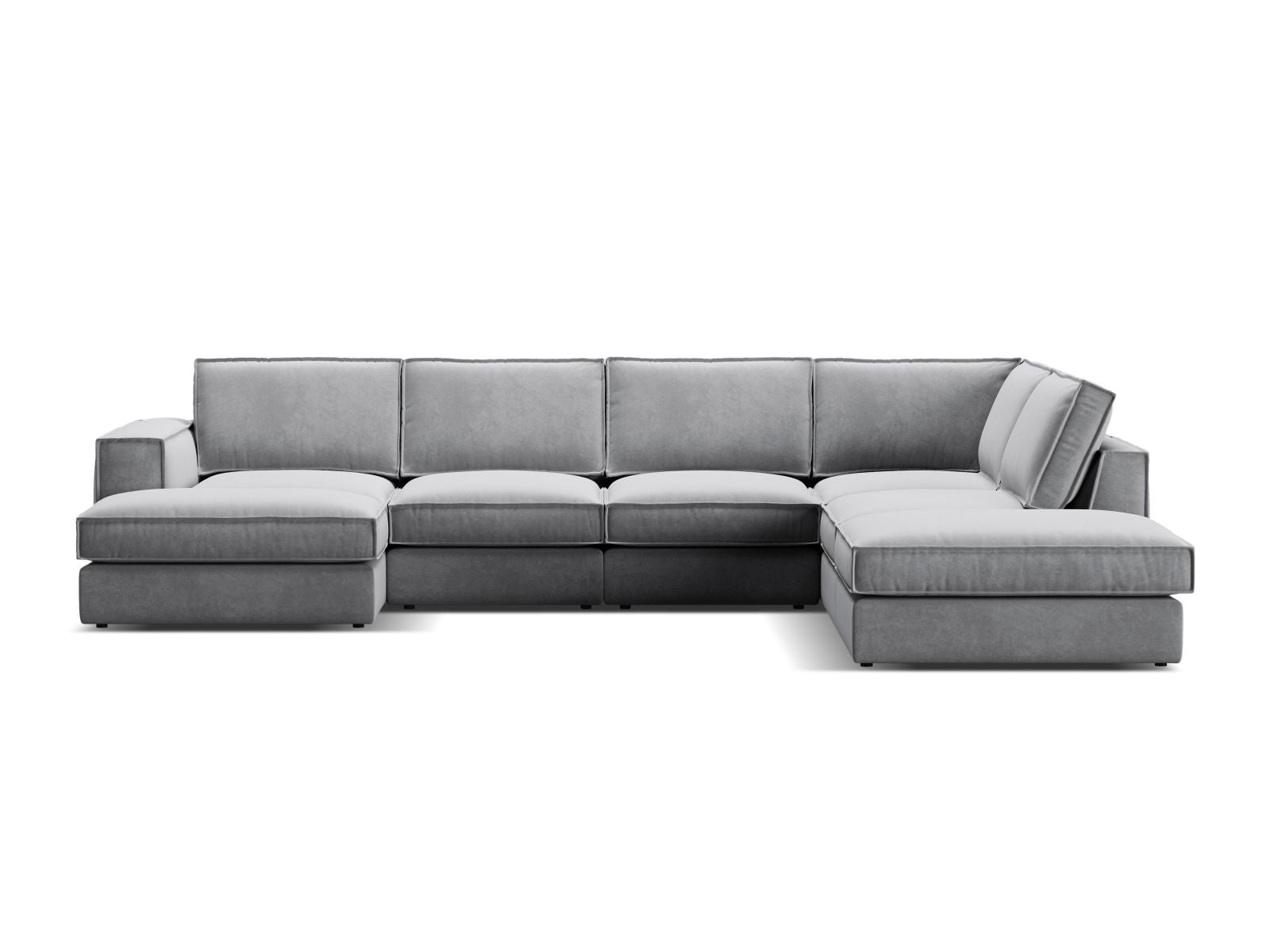 5-Sitzer Modular Ecksofa Panoramic rechts Pola in Grey-Salvador präsentiert im Onlineshop von KAQTU Design AG. Ecksofa rechts ist von Micadoni