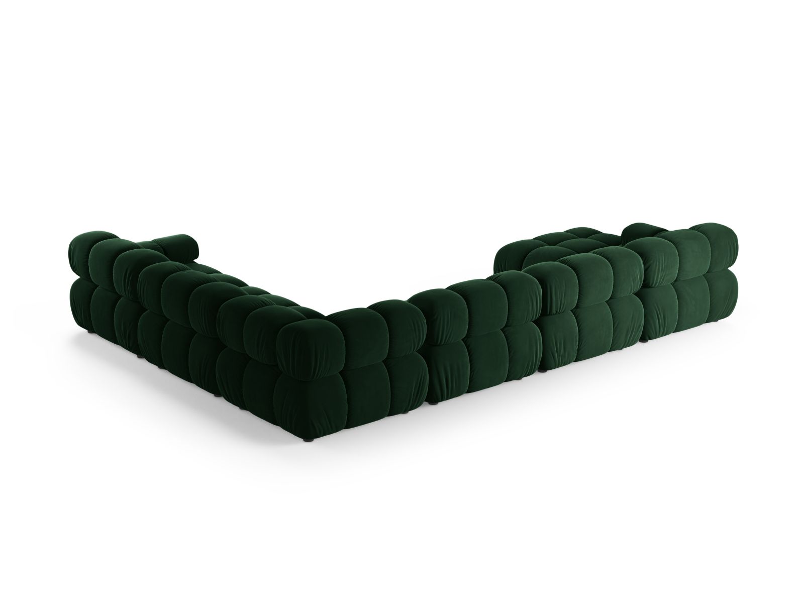 Luxuriöses 8-Sitzer Bellis Ecksofa in Bottle Green-Bluvel, perfekt für großzügige Wohnlandschaften und stilvolle Entspannung.