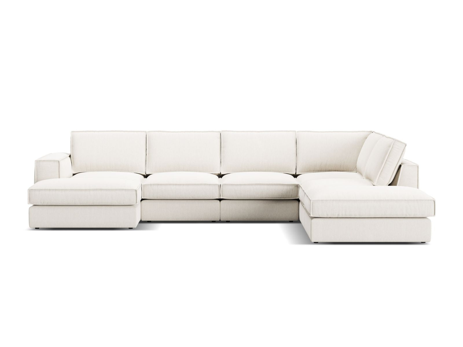 5-Sitzer Modular Ecksofa Panoramic rechts Pola in White-Babel präsentiert im Onlineshop von KAQTU Design AG. Ecksofa rechts ist von Micadoni
