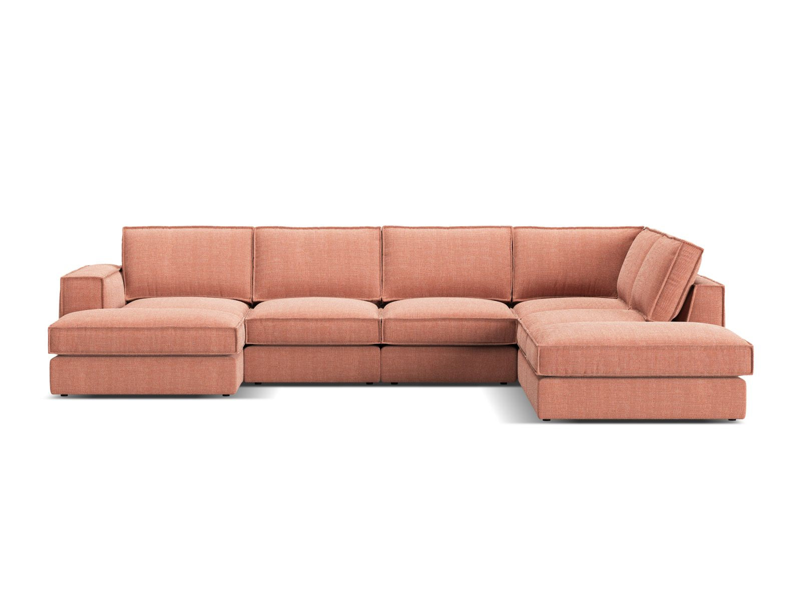 5-Sitzer Modular Ecksofa Panoramic rechts Pola in Red-Babel präsentiert im Onlineshop von KAQTU Design AG. Ecksofa rechts ist von Micadoni