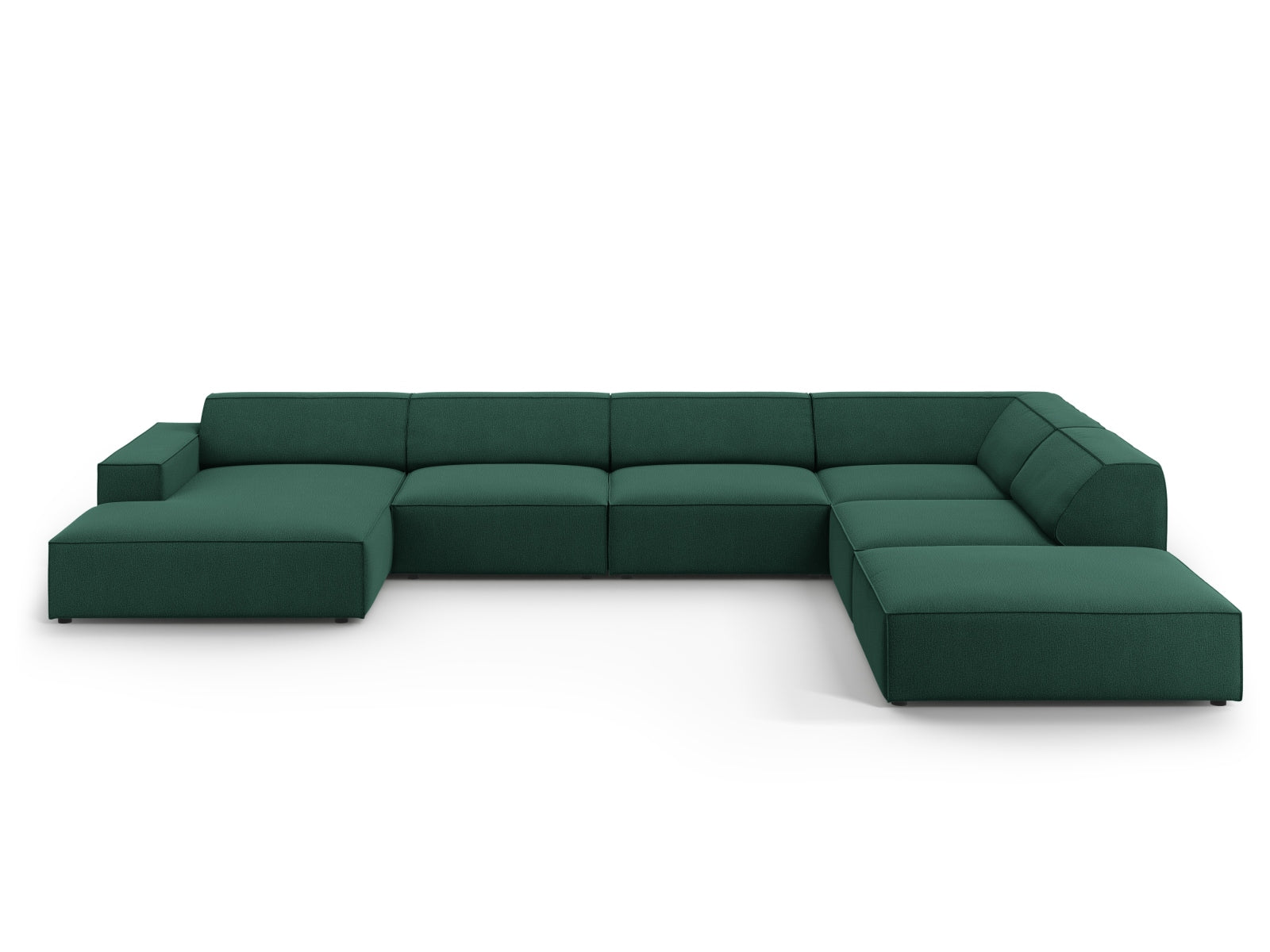Jodie Modulares Panoramic Ecksofa rechts 7 Sitzer in Green präsentiert im Onlineshop von KAQTU Design AG. Ecksofa rechts ist von Micadoni