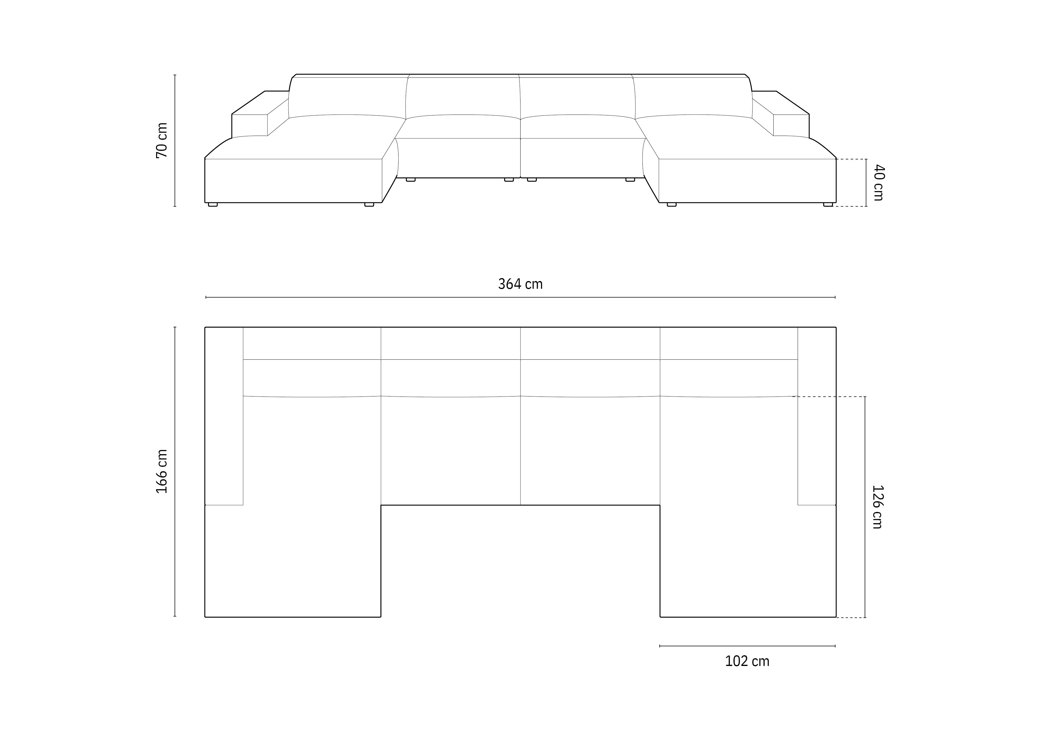 Jodie Boucle modulares Panoramic Sofa 6 Sitzer in White präsentiert im Onlineshop von KAQTU Design AG. 3er Sofa ist von Micadoni