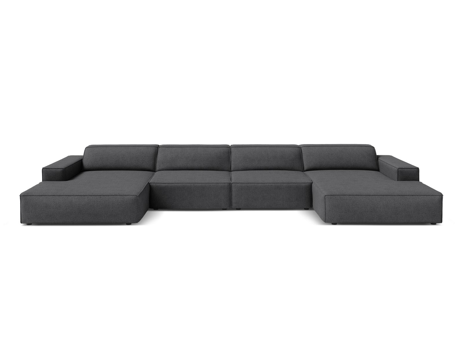 Jodie Boucle modulares Panoramic Sofa 6 Sitzer in Dark Grey-Baloo präsentiert im Onlineshop von KAQTU Design AG. 5er Sofa ist von Micadoni