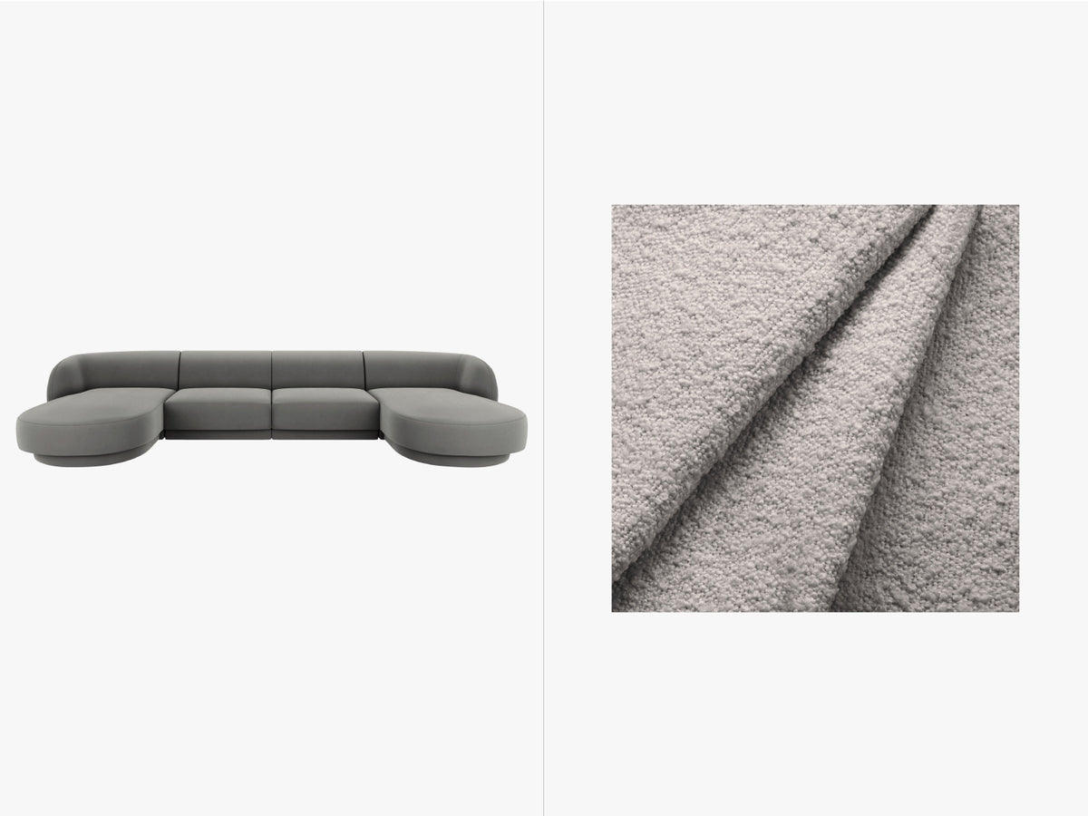 Miley Panoramic Sofa 5 Sitzer in Light Grey-Baloo präsentiert im Onlineshop von KAQTU Design AG. 5er Sofa ist von Micadoni