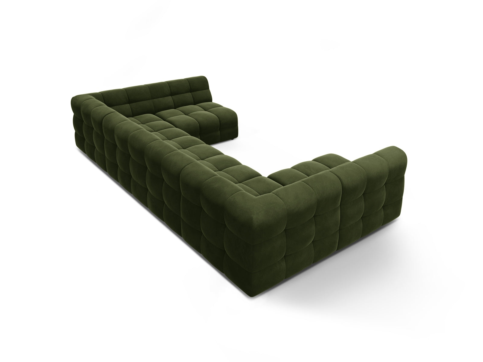 Kendal Velour Panoramic Sofa 7 Sitzer in Army Green präsentiert im Onlineshop von KAQTU Design AG. 5er Sofa ist von Micadoni