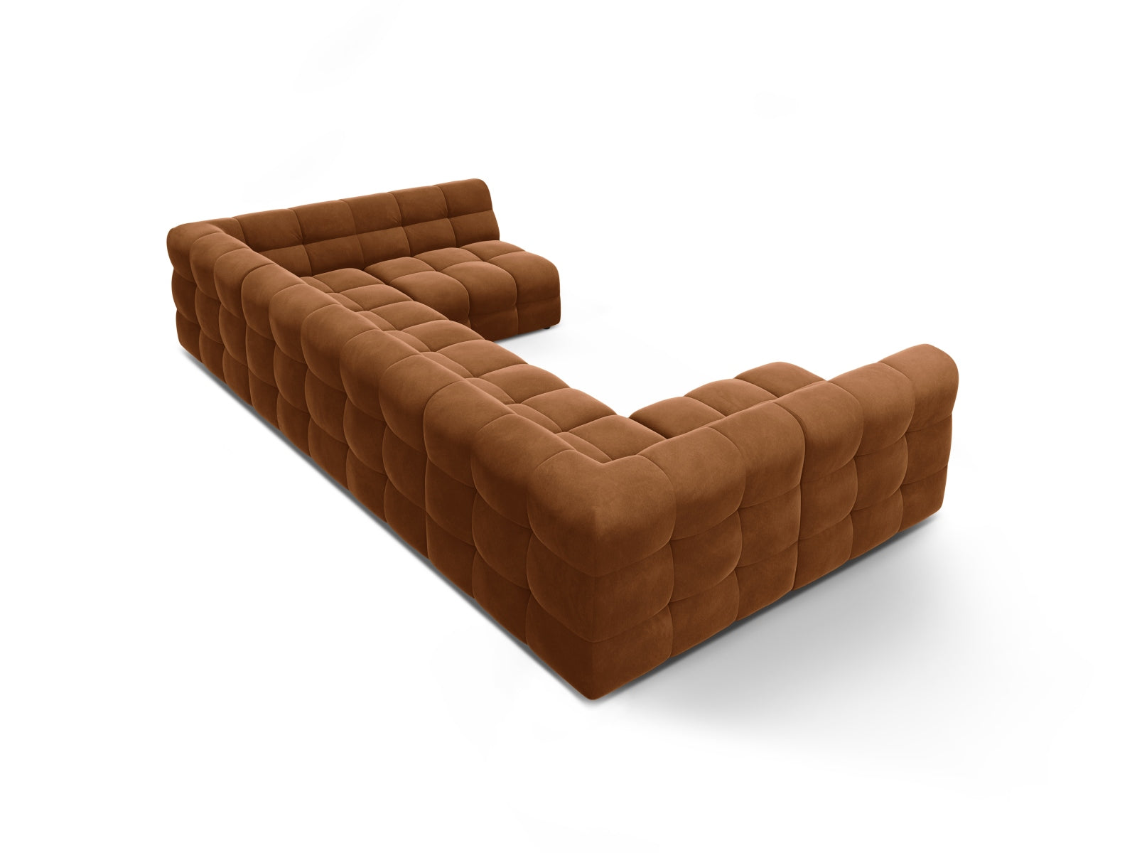 Kendal Velour Panoramic Sofa 7 Sitzer in Camel präsentiert im Onlineshop von KAQTU Design AG. 5er Sofa ist von Micadoni