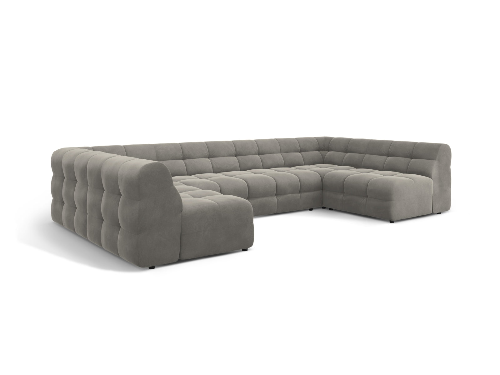 Kendal Velour Panoramic Sofa 7 Sitzer in Dark Grey präsentiert im Onlineshop von KAQTU Design AG. 5er Sofa ist von Micadoni