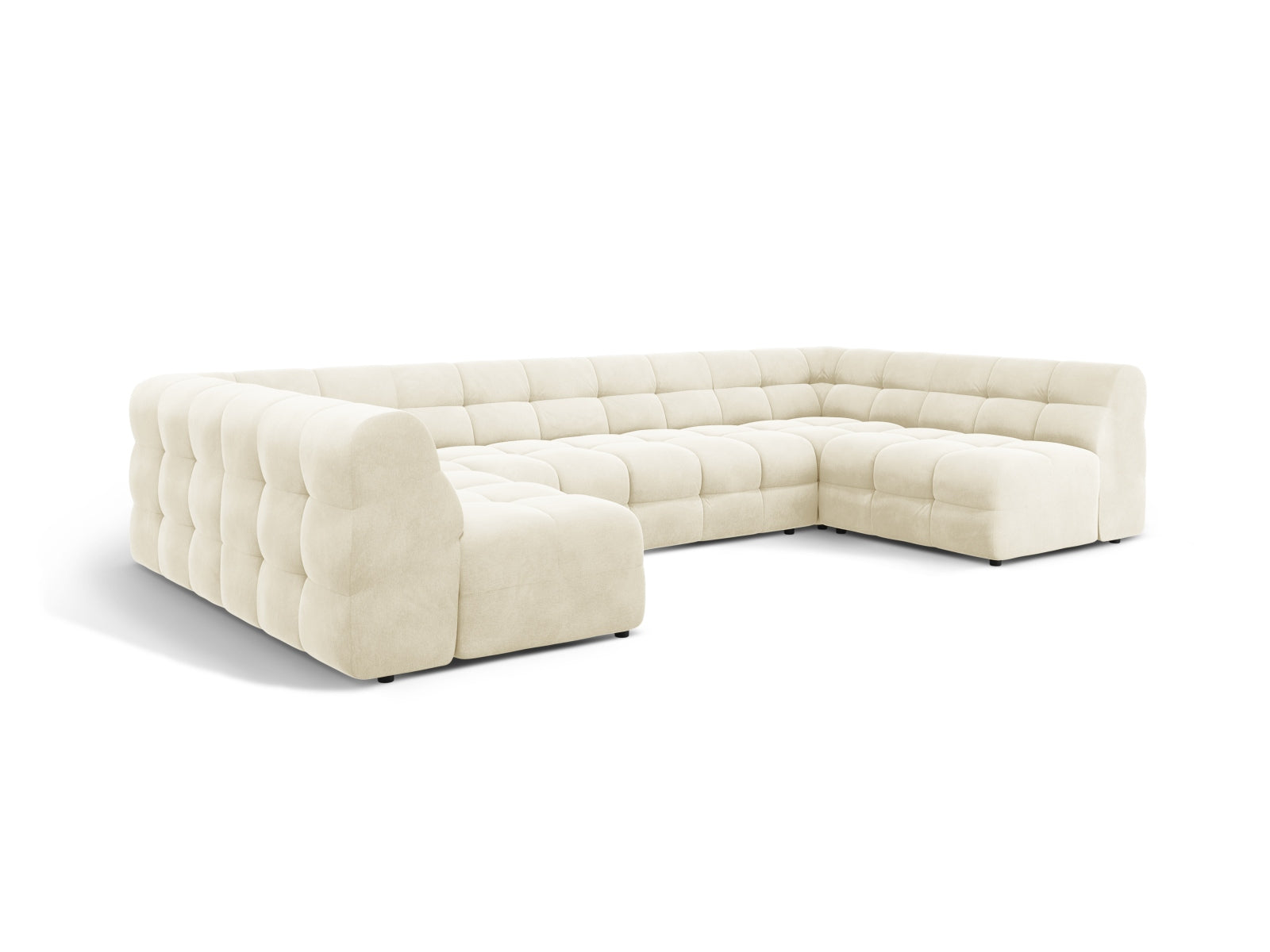Kendal Velour Panoramic Sofa 7 Sitzer in Ivory präsentiert im Onlineshop von KAQTU Design AG. 5er Sofa ist von Micadoni