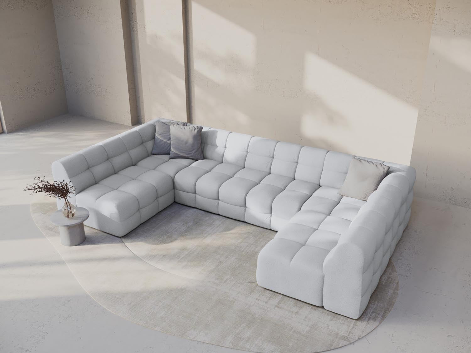 Kendal Panoramic Sofa 7 Sitzer in Light Grey präsentiert im Onlineshop von KAQTU Design AG. 5er Sofa ist von Micadoni