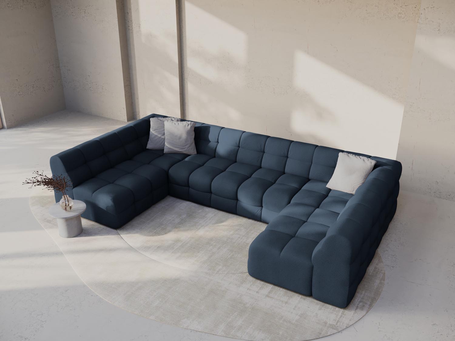 Kendal Panoramic Sofa 7 Sitzer in Navy Blue präsentiert im Onlineshop von KAQTU Design AG. 5er Sofa ist von Micadoni