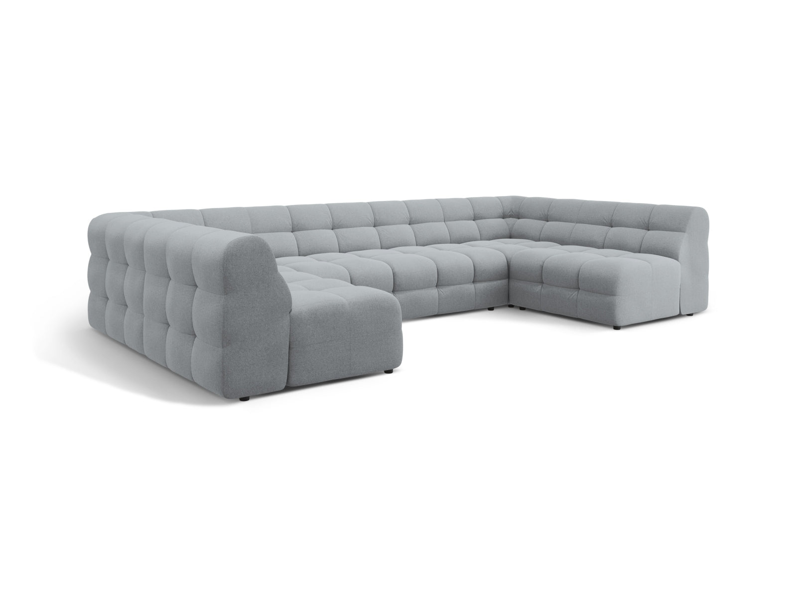 Geräumiges Kendal Panoramic Sofa für 7 Personen in edlem Platinum-Ottawa, perfekt für gemütliche Abende und stilvolle Einrichtung.