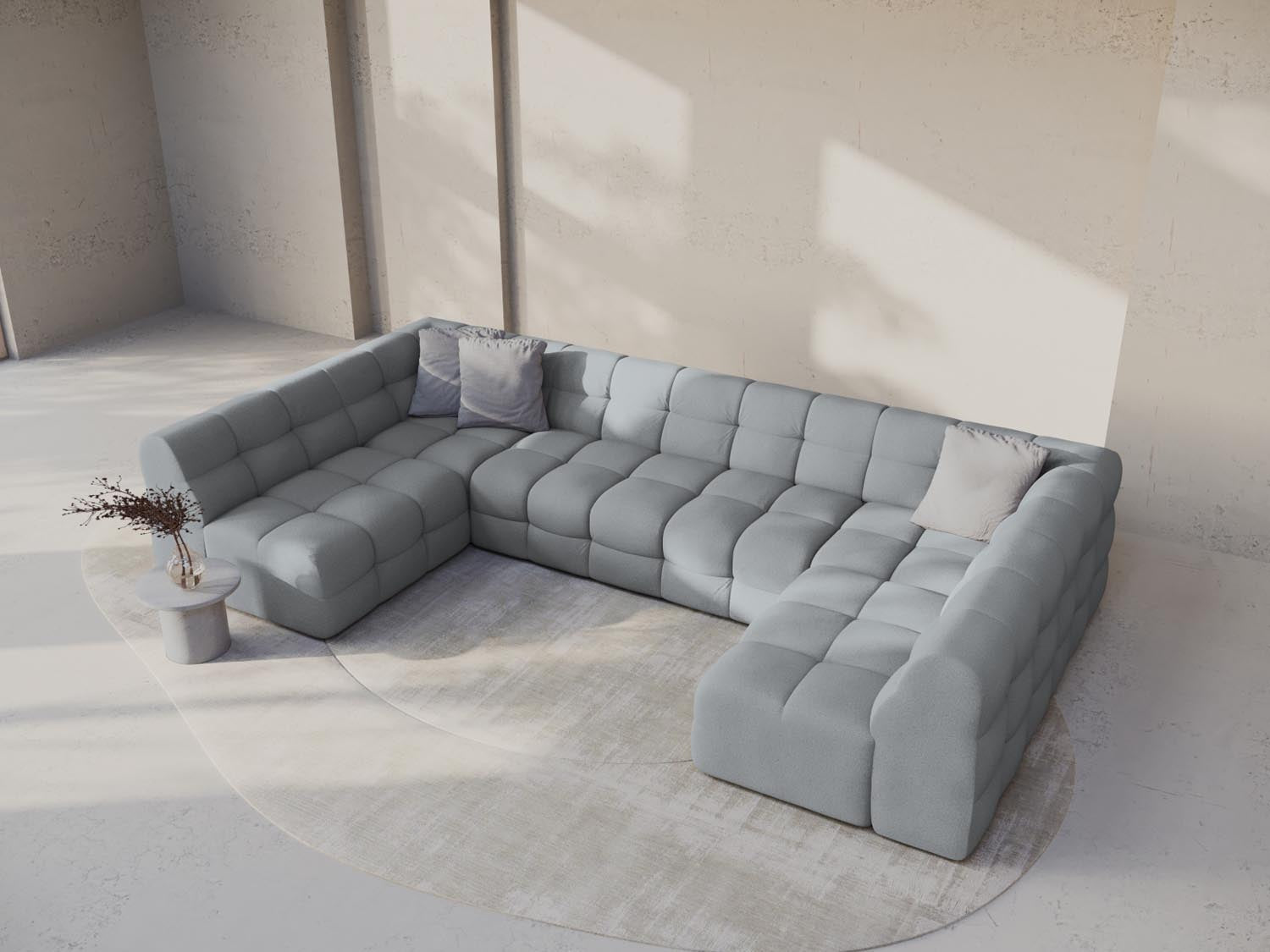 Kendal Panoramic Sofa 7 Sitzer in Platinum präsentiert im Onlineshop von KAQTU Design AG. 5er Sofa ist von Micadoni