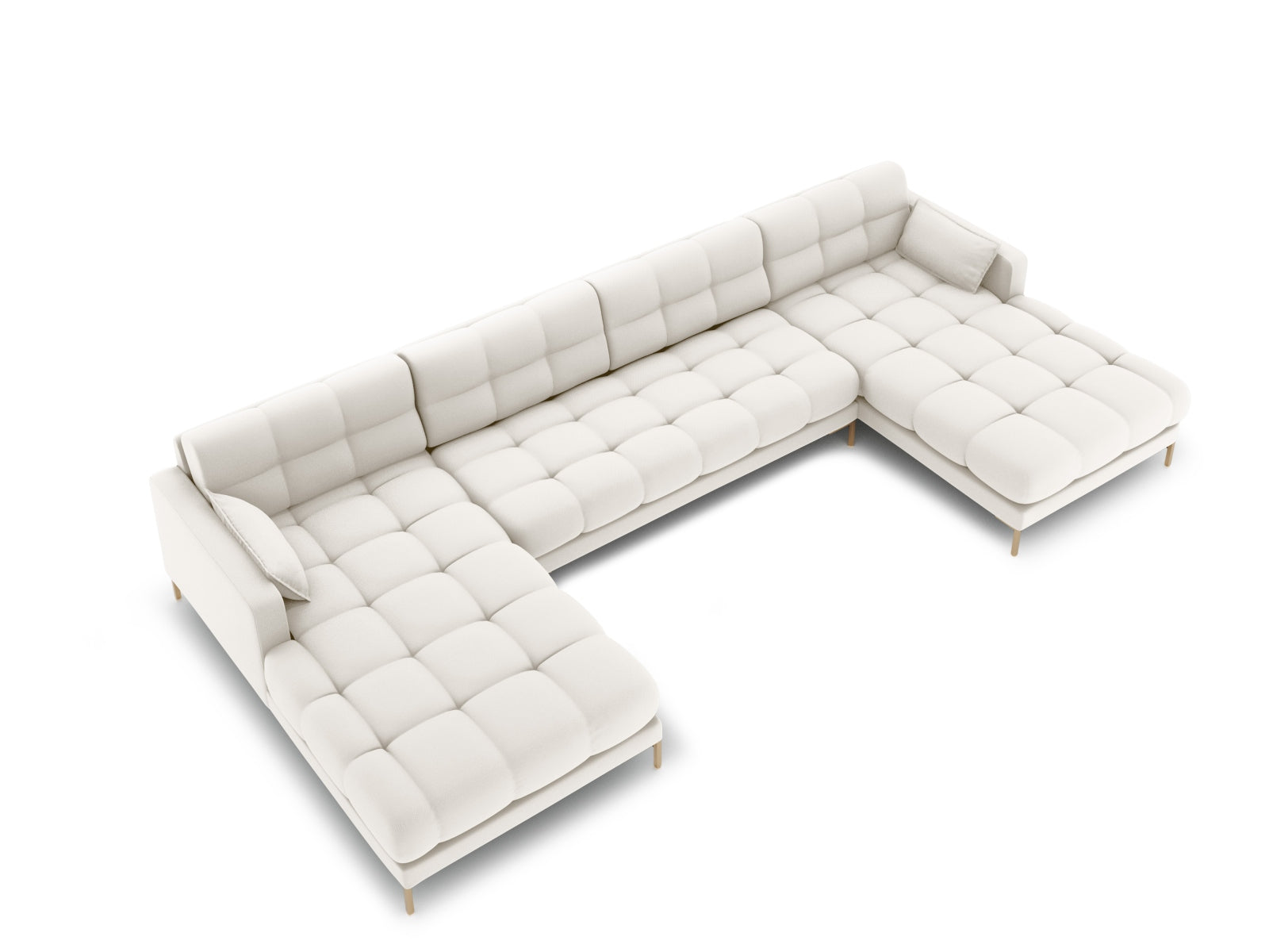 Mamaia Panoramic Sofa 6 Sitzer in Light Beige/Gold präsentiert im Onlineshop von KAQTU Design AG. 5er Sofa ist von Micadoni