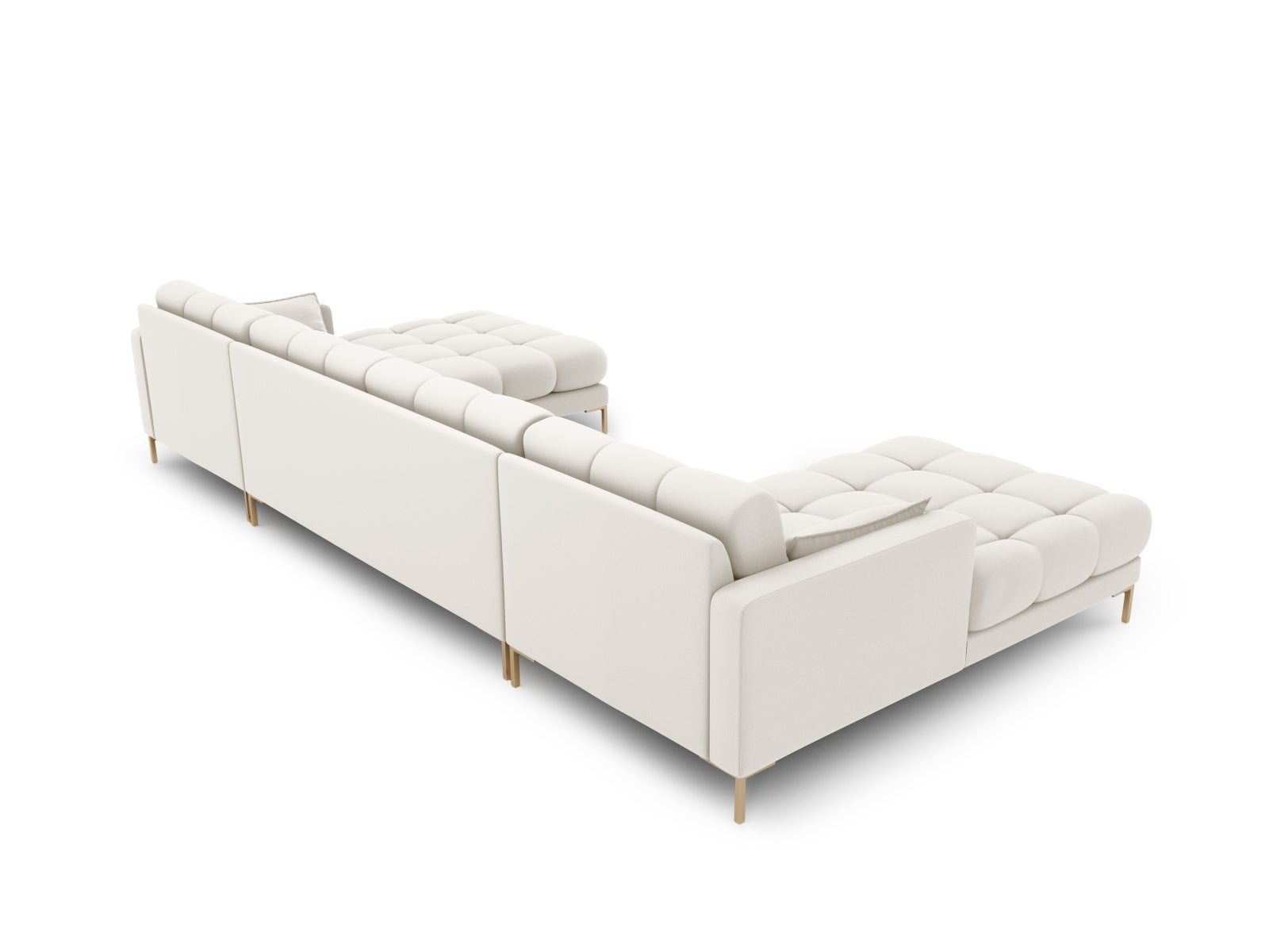 Mamaia Panoramic Sofa 6 Sitzer in Light Beige/Gold präsentiert im Onlineshop von KAQTU Design AG. 5er Sofa ist von Micadoni