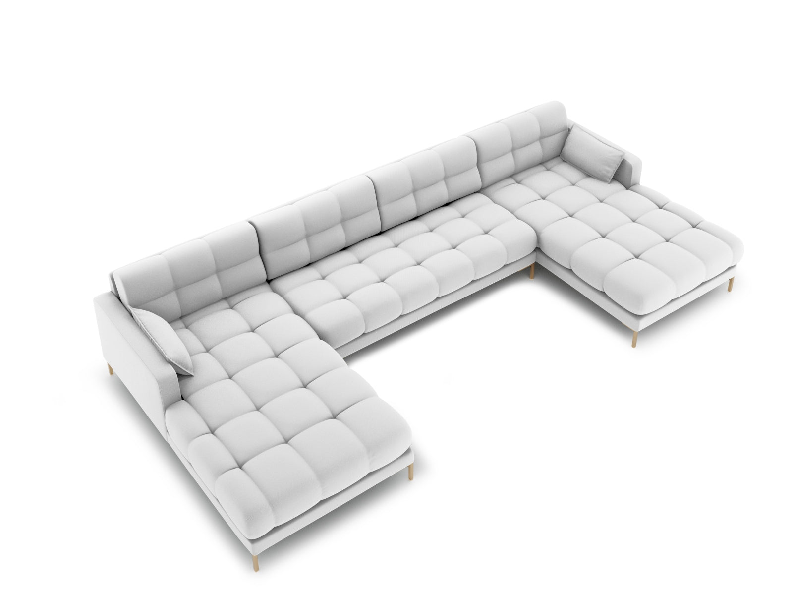 Mamaia Panoramic Sofa 6 Sitzer in Light Grey/Gold präsentiert im Onlineshop von KAQTU Design AG. 5er Sofa ist von Micadoni