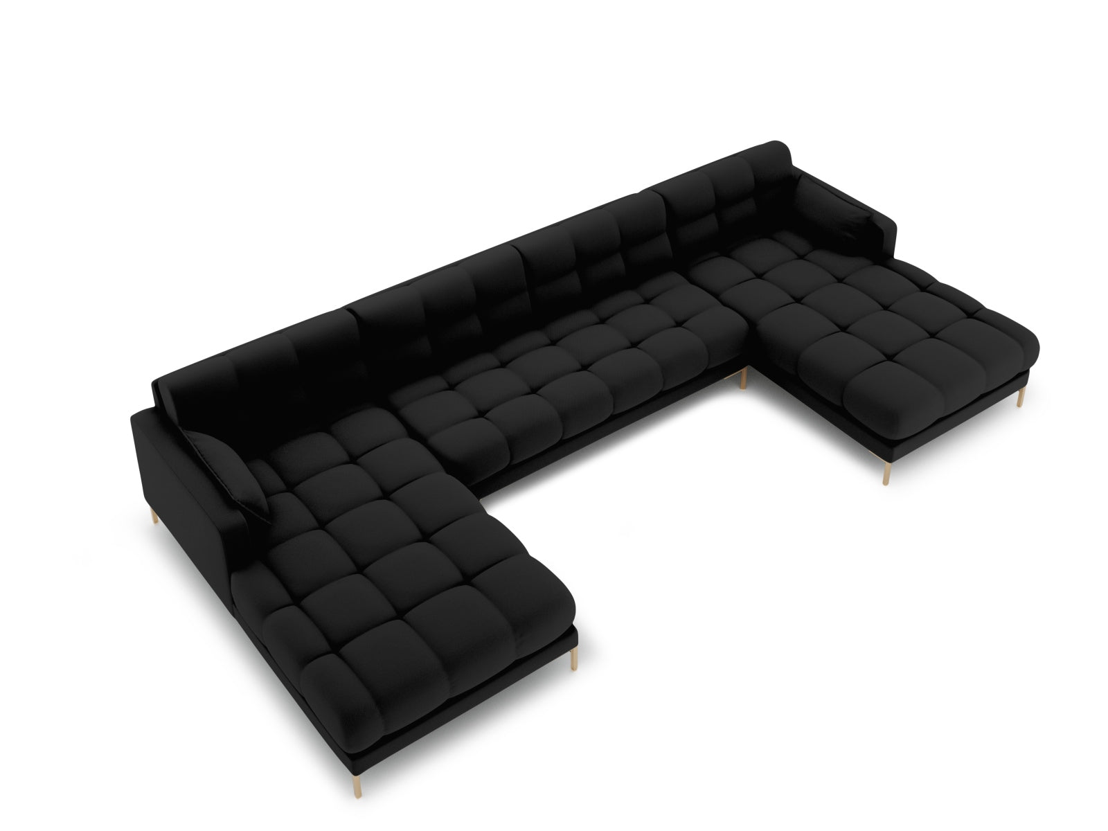 Mamaia Panoramic Sofa 6 Sitzer in Black/Gold präsentiert im Onlineshop von KAQTU Design AG. 5er Sofa ist von Micadoni