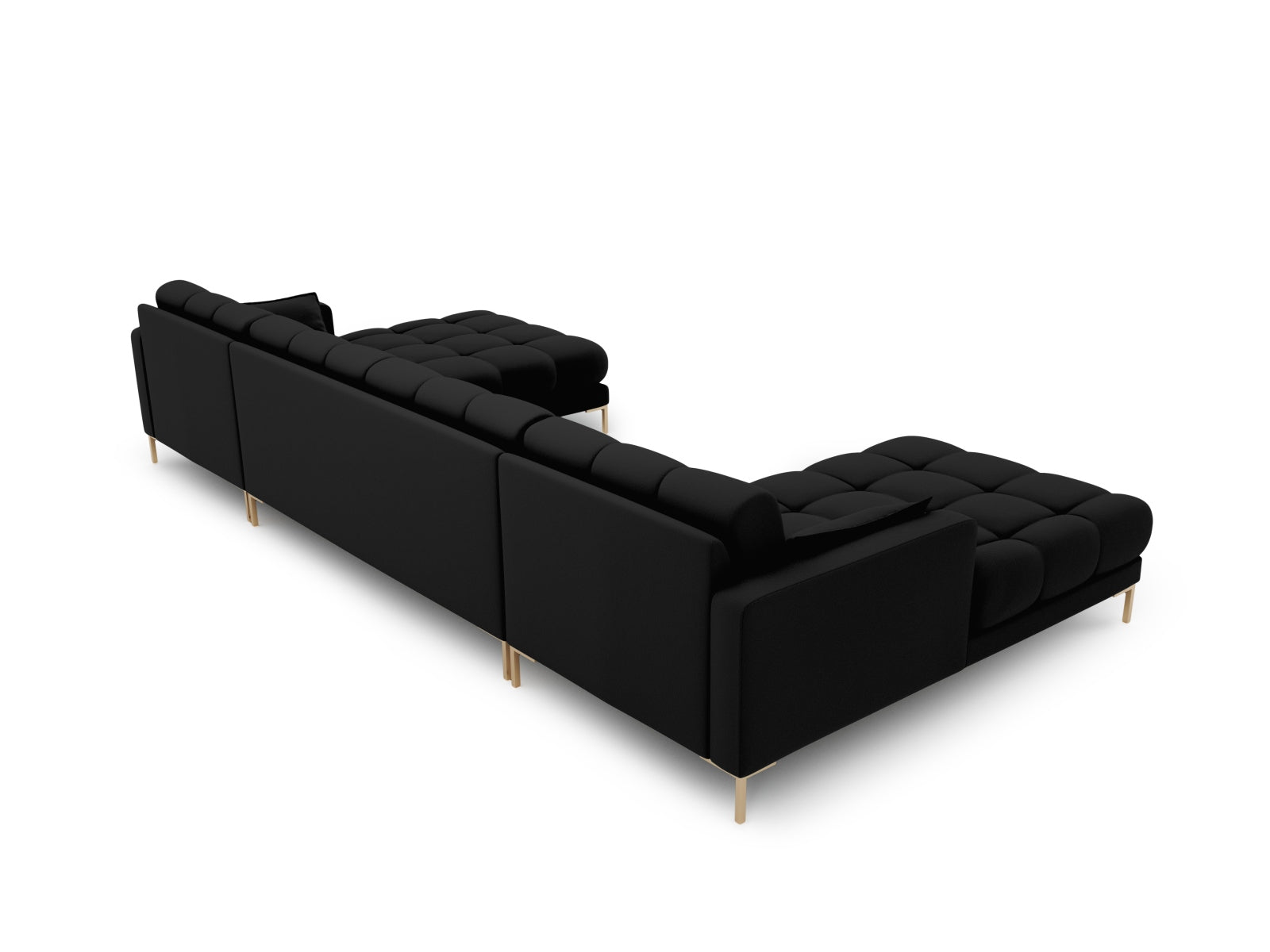 Mamaia Panoramic Sofa 6 Sitzer in Black/Gold präsentiert im Onlineshop von KAQTU Design AG. 5er Sofa ist von Micadoni