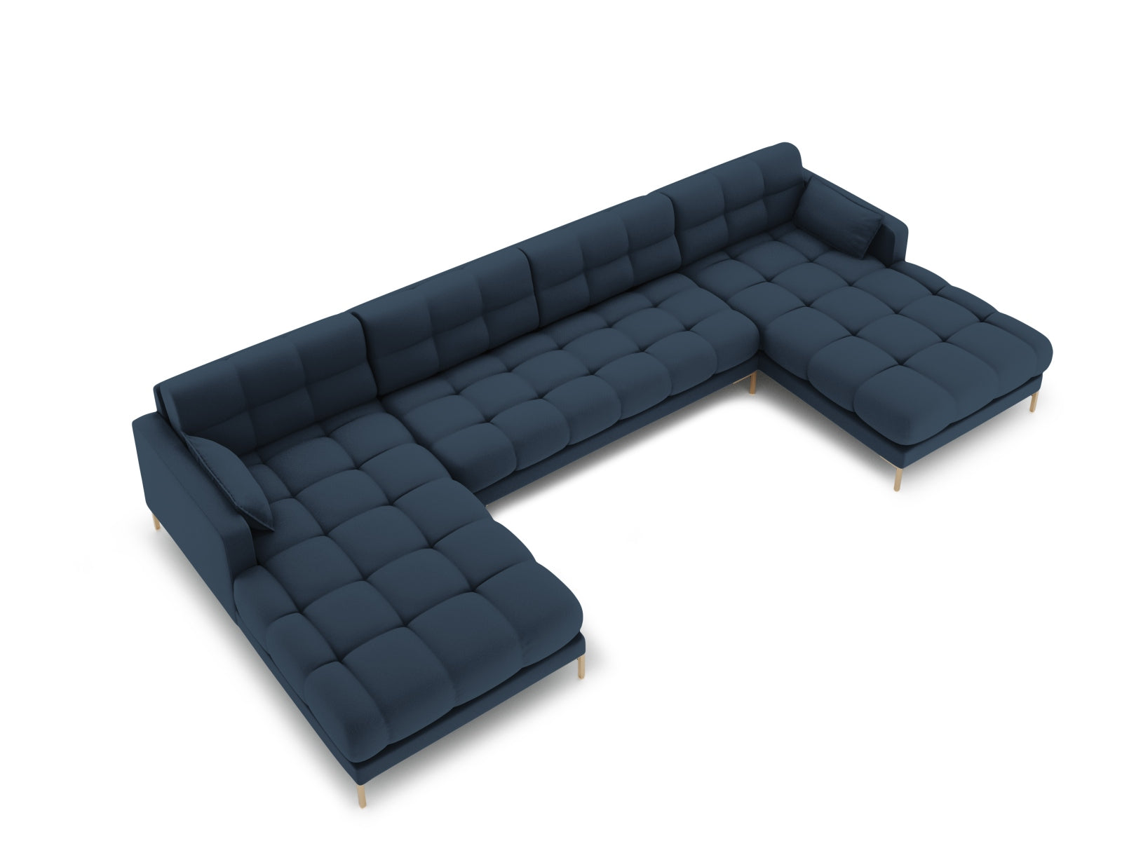 Mamaia Panoramic Sofa 6 Sitzer in Blue/Gold präsentiert im Onlineshop von KAQTU Design AG. 5er Sofa ist von Micadoni