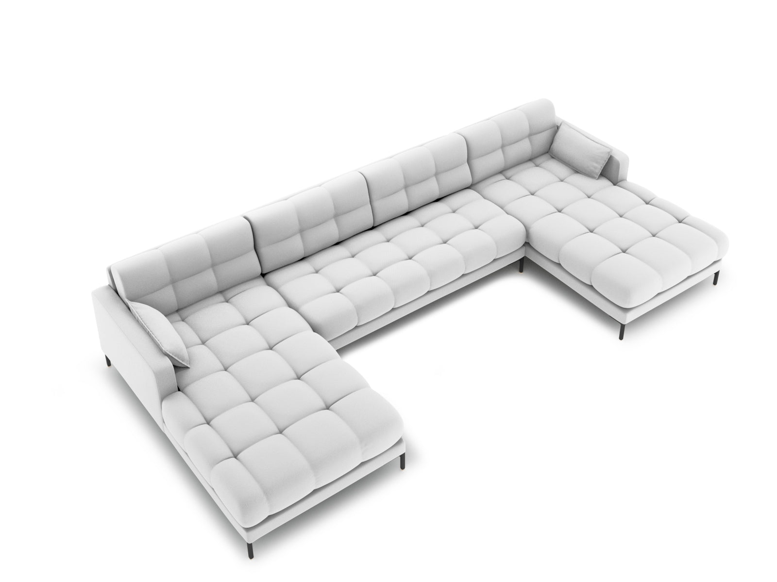 Mamaia Panoramic Sofa 6 Sitzer in Light Grey/Schwarz präsentiert im Onlineshop von KAQTU Design AG. 5er Sofa ist von Micadoni