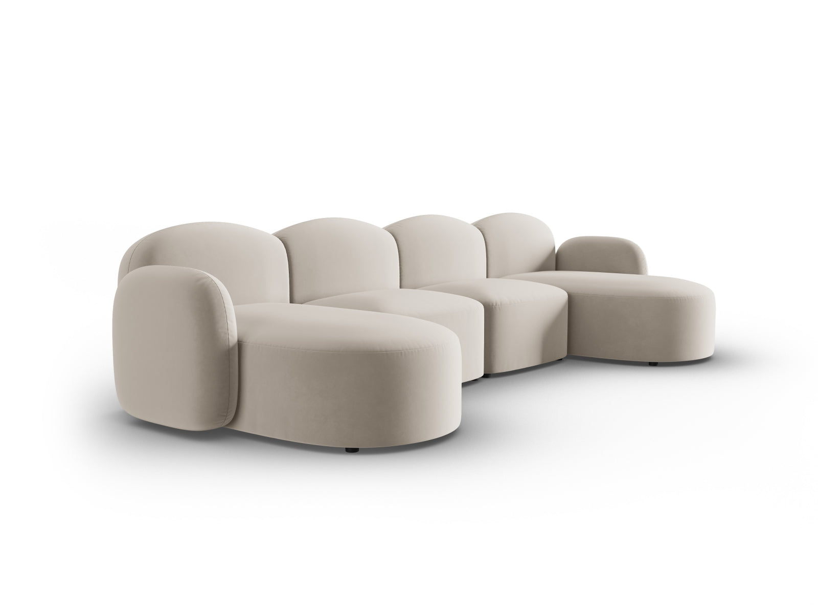 Blair Velour Panoramic Sofa 6 Sitzer in Ecru präsentiert im Onlineshop von KAQTU Design AG. 5er Sofa ist von Micadoni