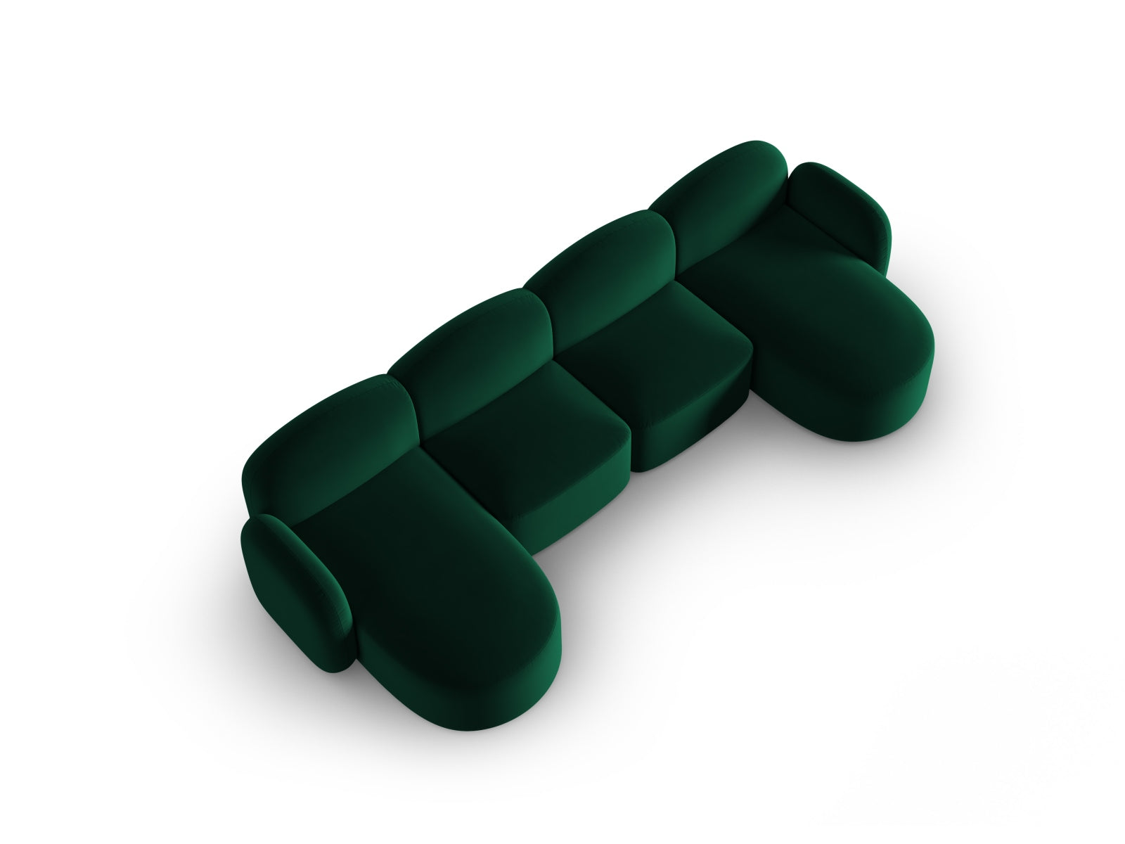 Blair Velour Panoramic Sofa 6 Sitzer in Bottle Green präsentiert im Onlineshop von KAQTU Design AG. 5er Sofa ist von Micadoni