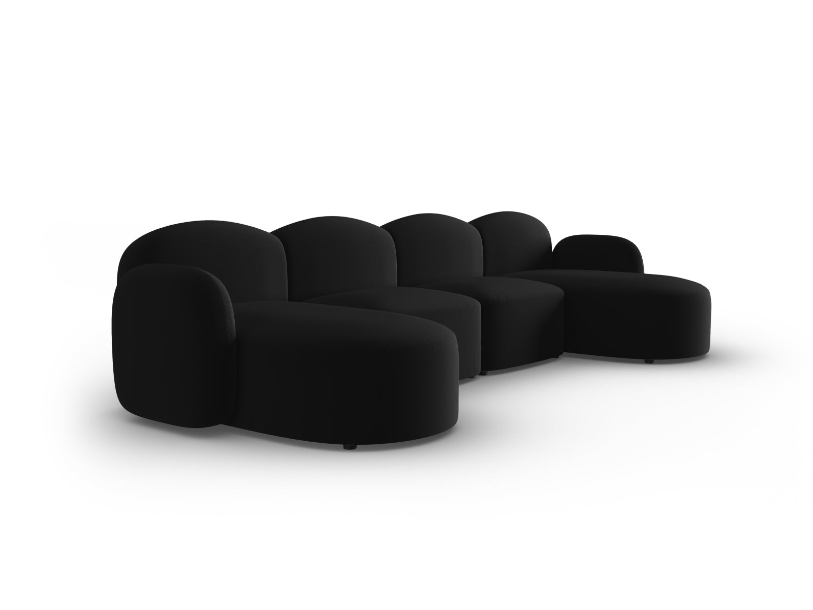 Blair Velour Panoramic Sofa 6 Sitzer in Black präsentiert im Onlineshop von KAQTU Design AG. 5er Sofa ist von Micadoni