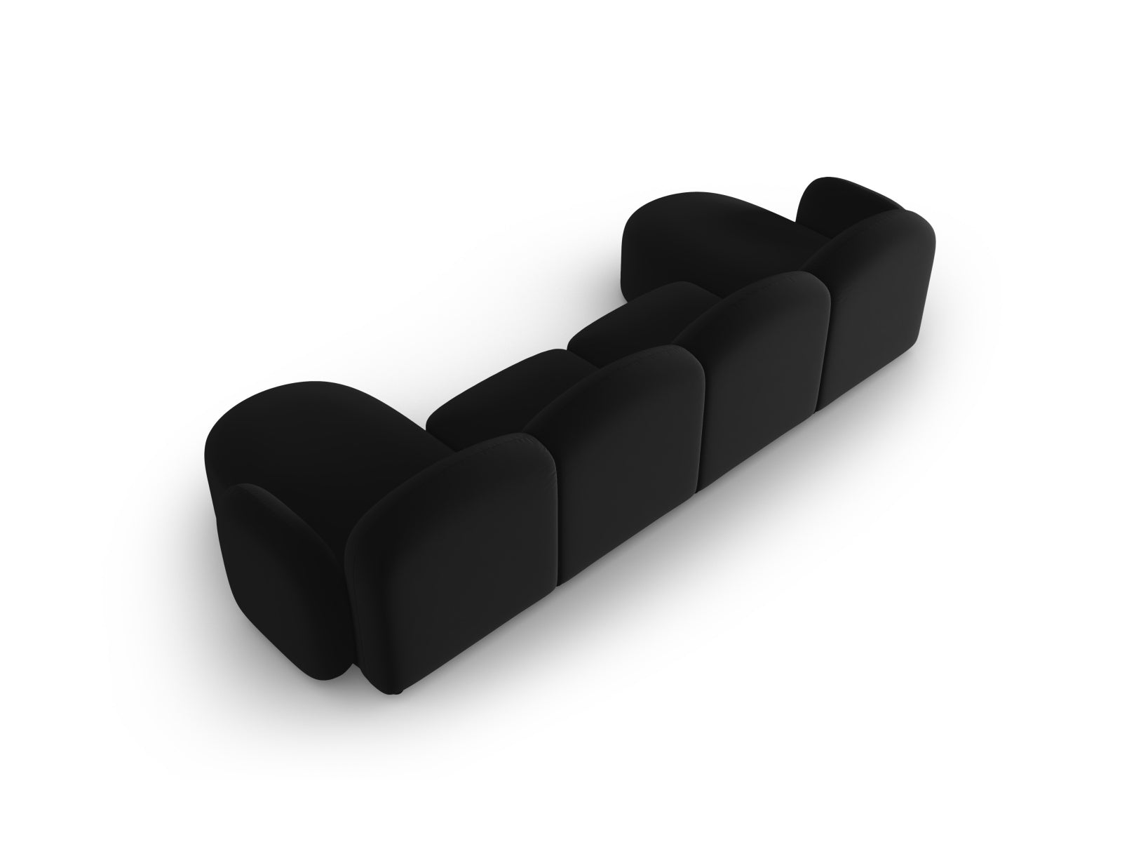 Blair Velour Panoramic Sofa 6 Sitzer in Black präsentiert im Onlineshop von KAQTU Design AG. 5er Sofa ist von Micadoni