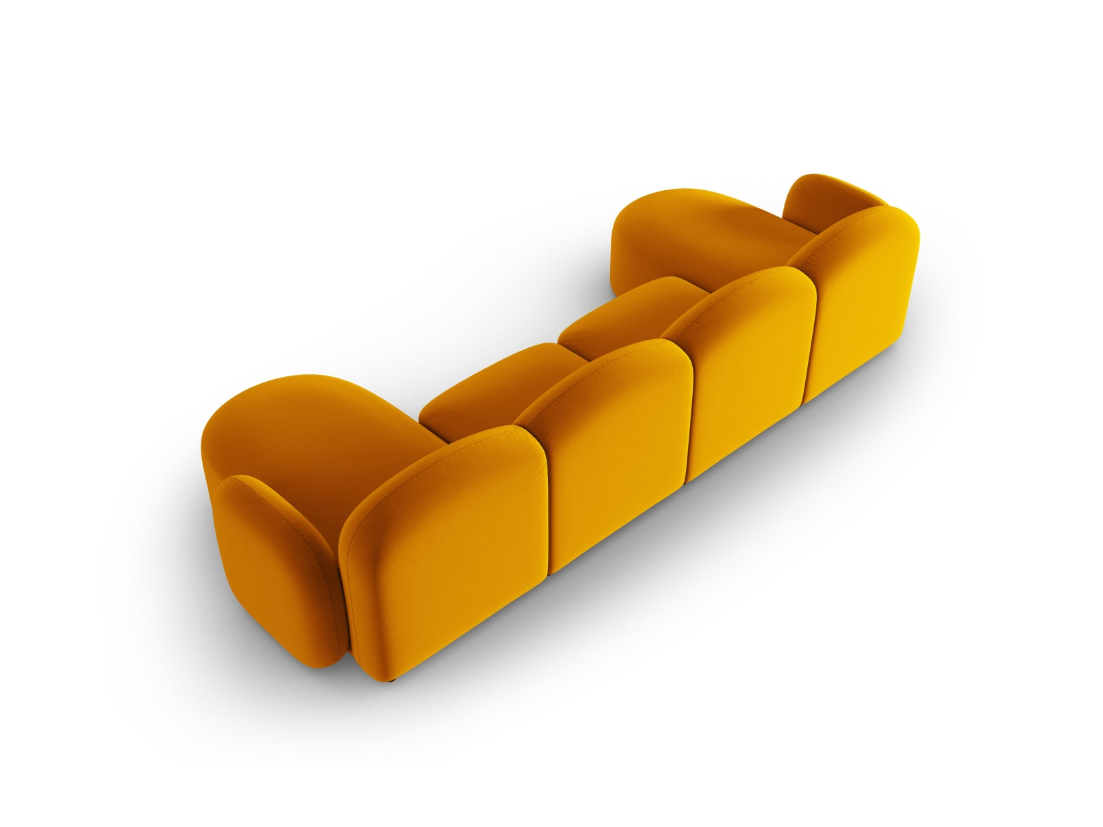 Blair Velour Panoramic Sofa 6 Sitzer in Yellow präsentiert im Onlineshop von KAQTU Design AG. 5er Sofa ist von Micadoni