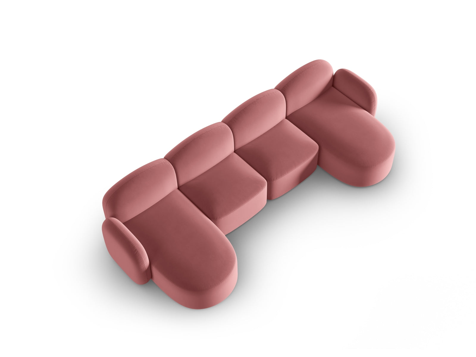 Blair Velour Panoramic Sofa 6 Sitzer in Flamingo präsentiert im Onlineshop von KAQTU Design AG. 5er Sofa ist von Micadoni