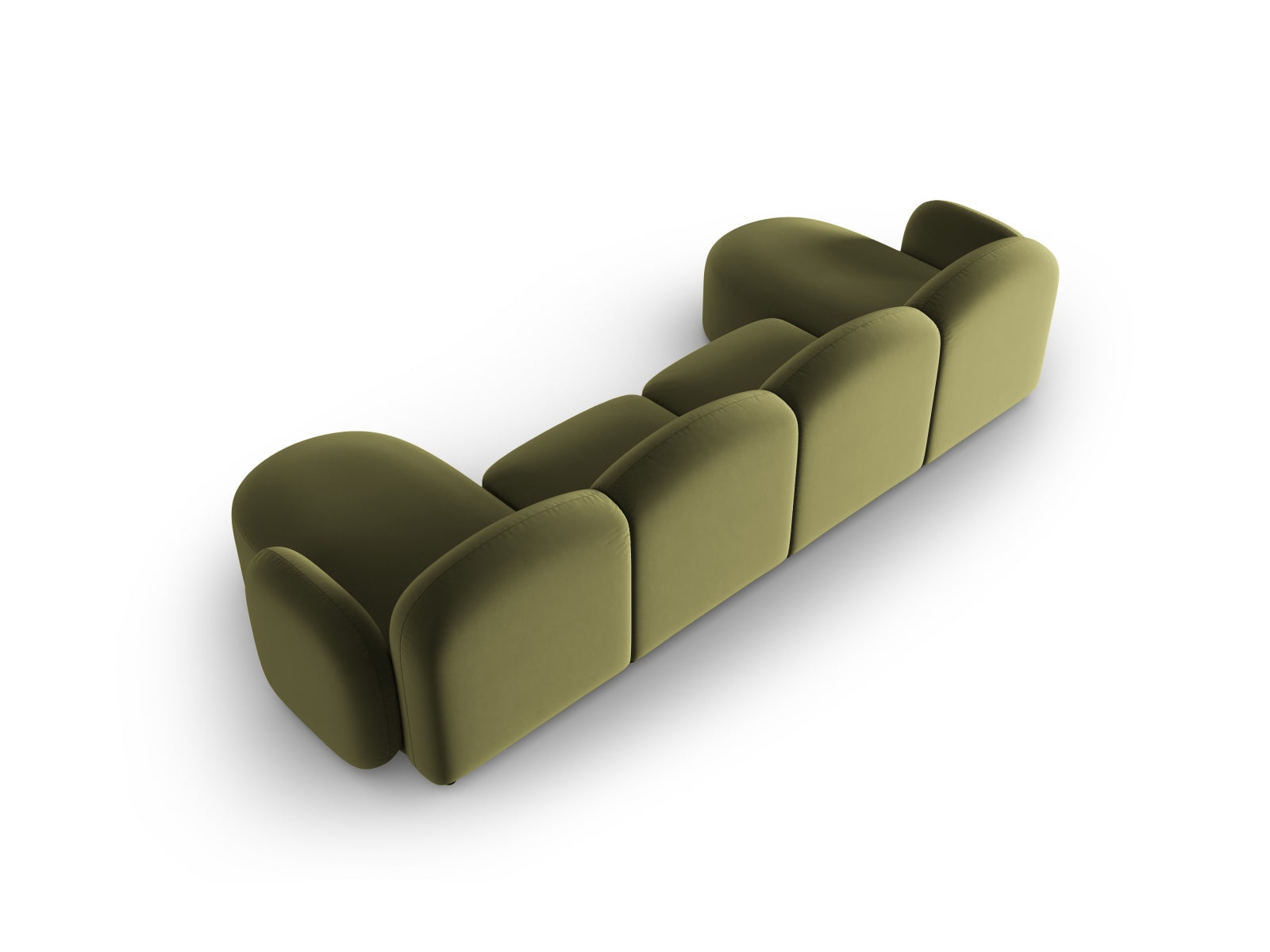 Blair Velour Panoramic Sofa 6 Sitzer in Light Green präsentiert im Onlineshop von KAQTU Design AG. 5er Sofa ist von Micadoni