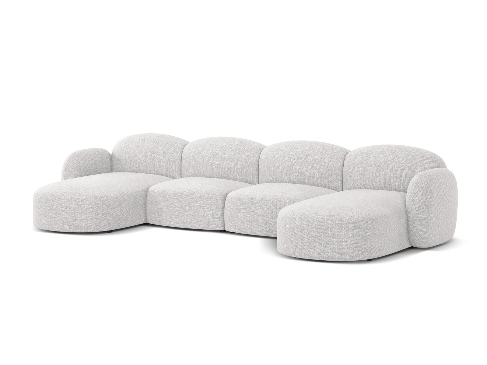 Elegantes 6-Sitzer Ecksofa Blair von Micadoni in stilvollem Silver-Eden, ideal für moderne Wohnräume.