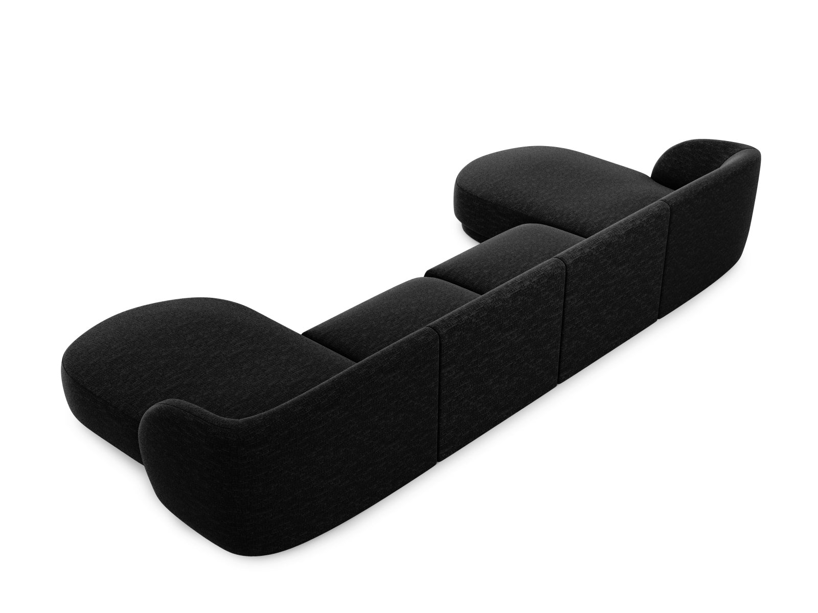 Modernes 5-Sitzer Miley Panoramic Sofa in Anthrazit, perfekt für gemütliche Abende und stilvolle Einrichtung. Hochwertige Materialien von Micadoni.