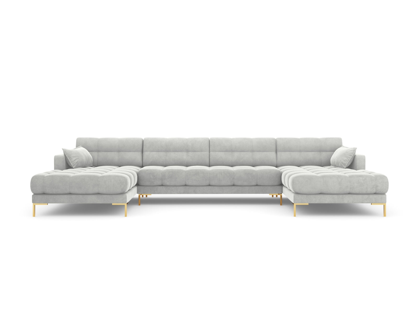 Erleben Sie das luxuriöse Mamaia Velour Panoramic Sofa für 6 Personen von Micadoni – Komfort und Eleganz für Ihr Zuhause!