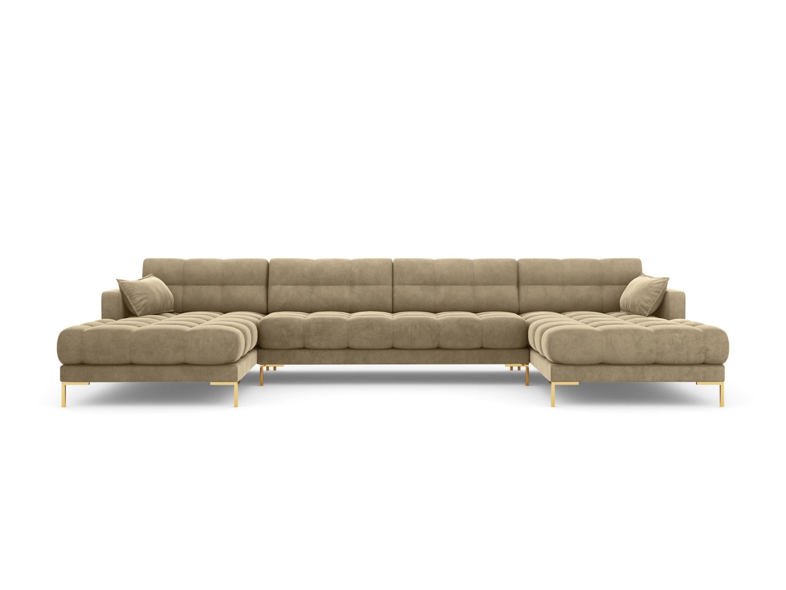 Erleben Sie das luxuriöse Mamaia Velour Panoramic Sofa für 6 Personen von Micadoni – stilvolles Design trifft auf höchsten Komfort!
