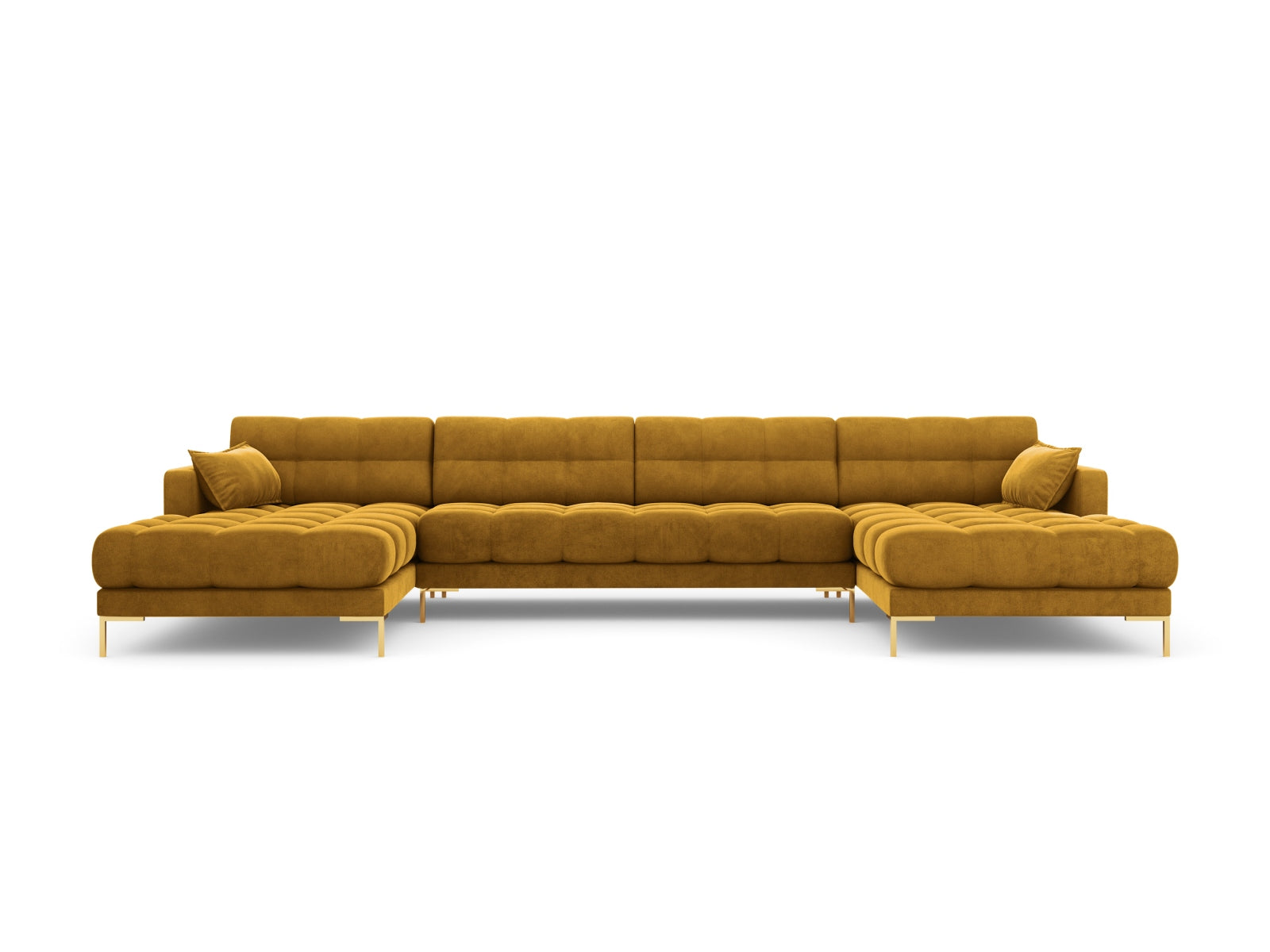 Erleben Sie das luxuriöse Mamaia Velour Panoramic Sofa für 6 Personen von Micadoni – Komfort und Eleganz für Ihr Zuhause!