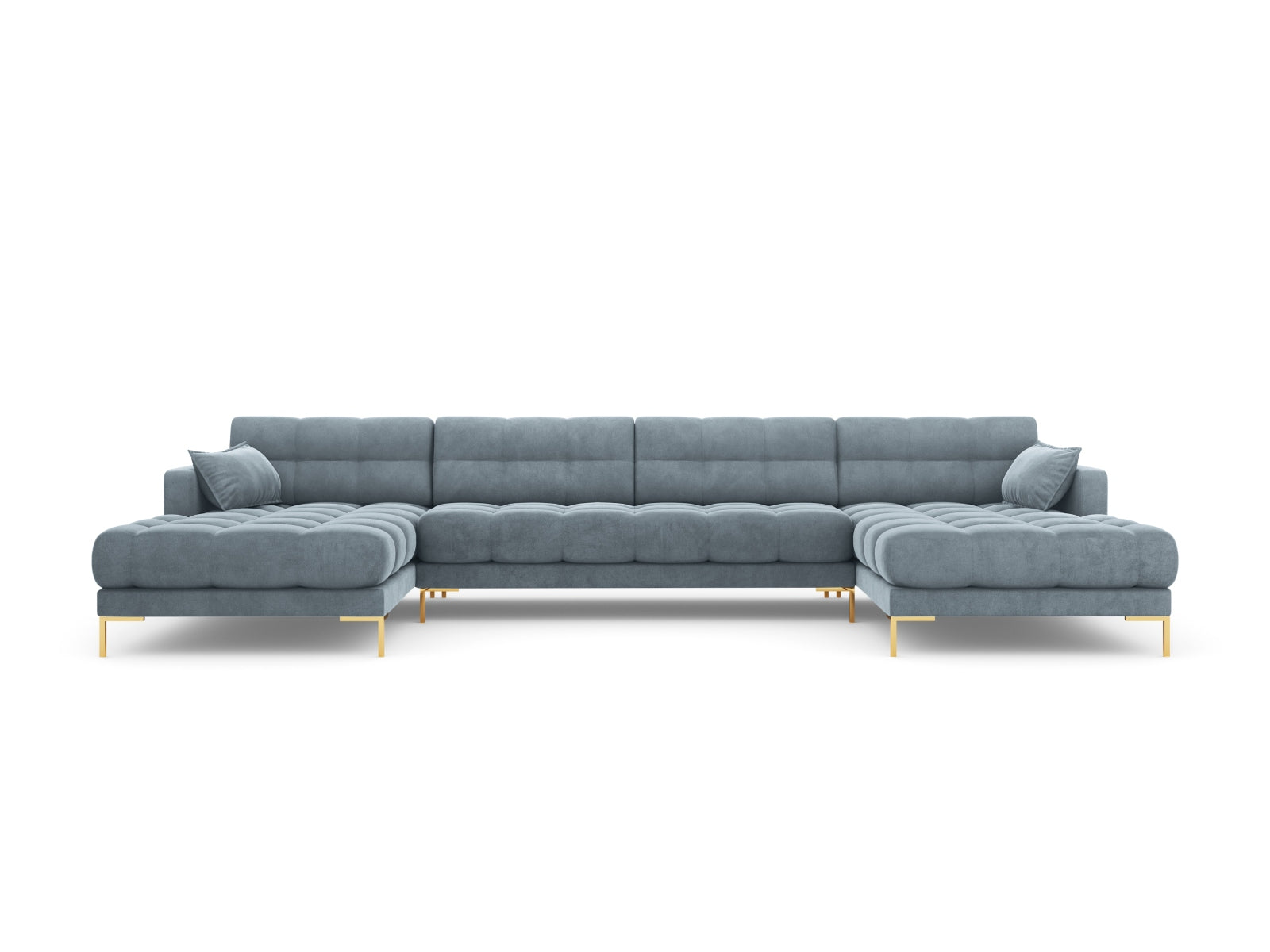 Erleben Sie das luxuriöse Mamaia Velour Panoramic Sofa für 6 Personen von Micadoni – Komfort und Eleganz für Ihr Zuhause!