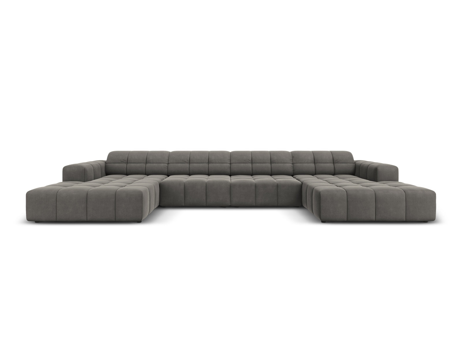 Jennifer Velour Panoramic Sofa 6 Sitzer in Light Grey präsentiert im Onlineshop von KAQTU Design AG. 5er Sofa ist von Micadoni