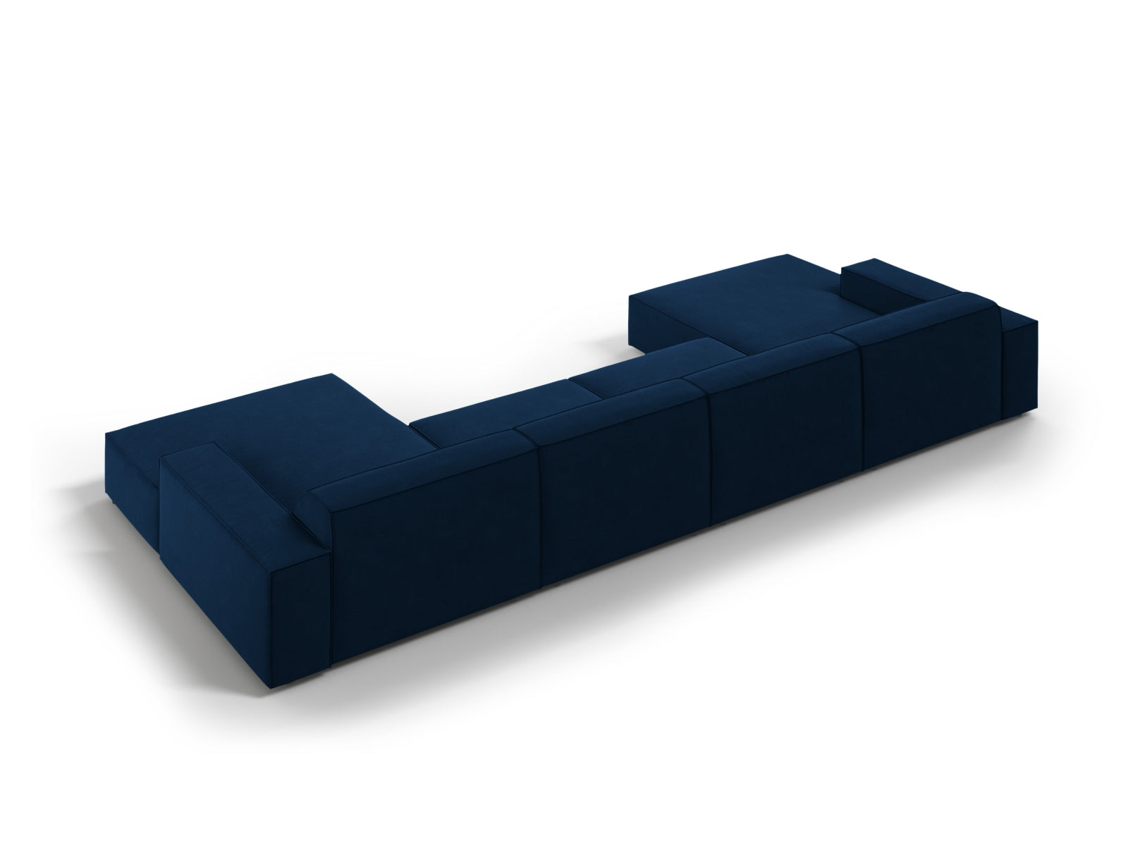 Jodie Velour modulares Panoramic Sofa 6 Sitzer in Royal Blue präsentiert im Onlineshop von KAQTU Design AG. 3er Sofa ist von Micadoni