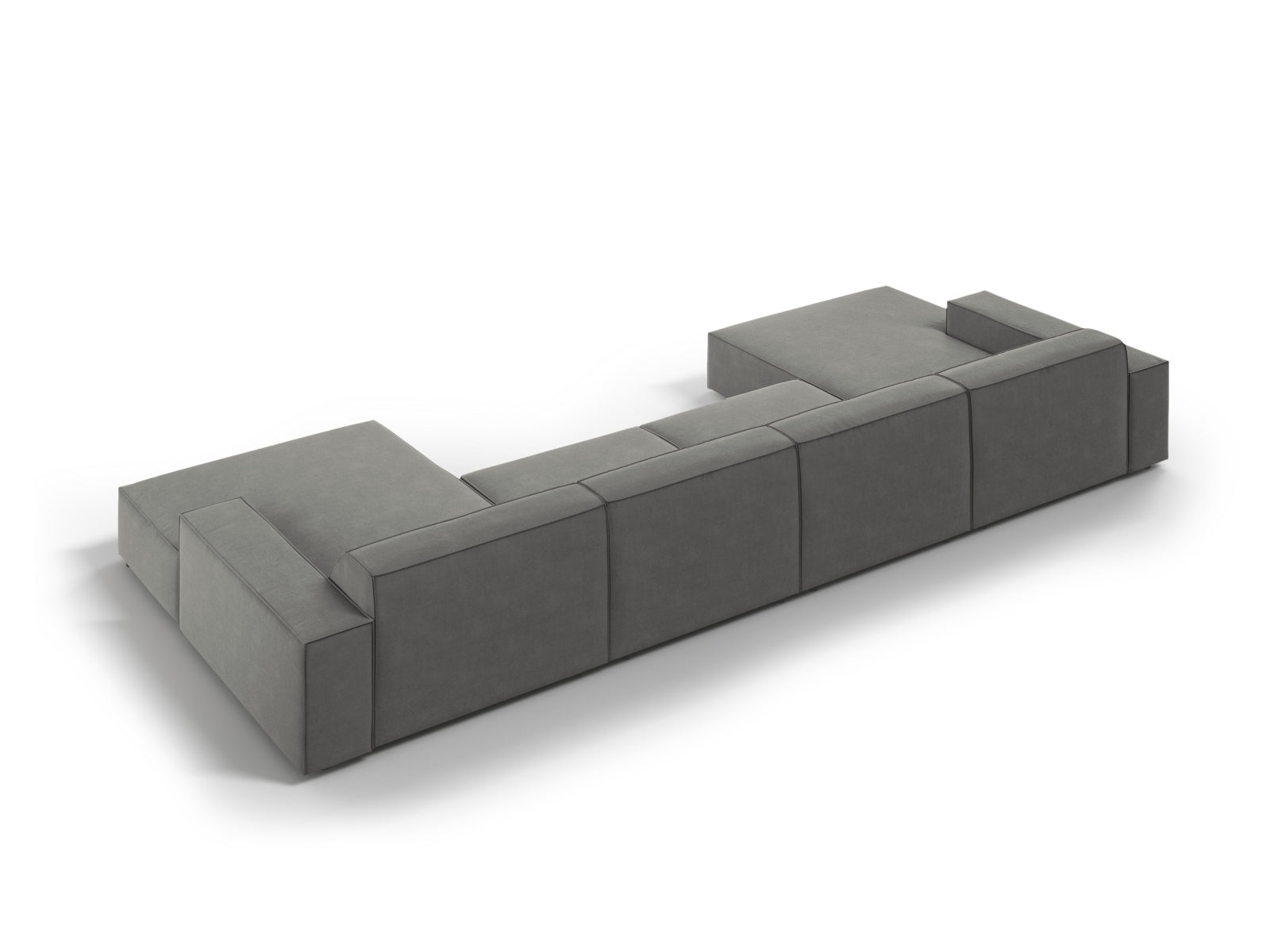 Jodie Velour modulares Panoramic Sofa 6 Sitzer in Light Grey präsentiert im Onlineshop von KAQTU Design AG. 3er Sofa ist von Micadoni