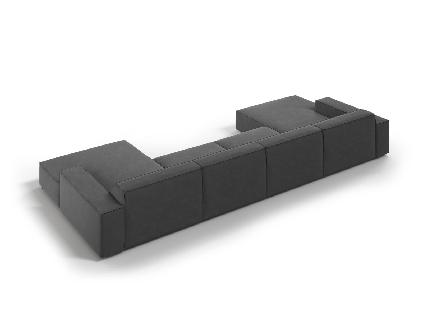 Jodie Velour modulares Panoramic Sofa 6 Sitzer in Grey präsentiert im Onlineshop von KAQTU Design AG. 3er Sofa ist von Micadoni
