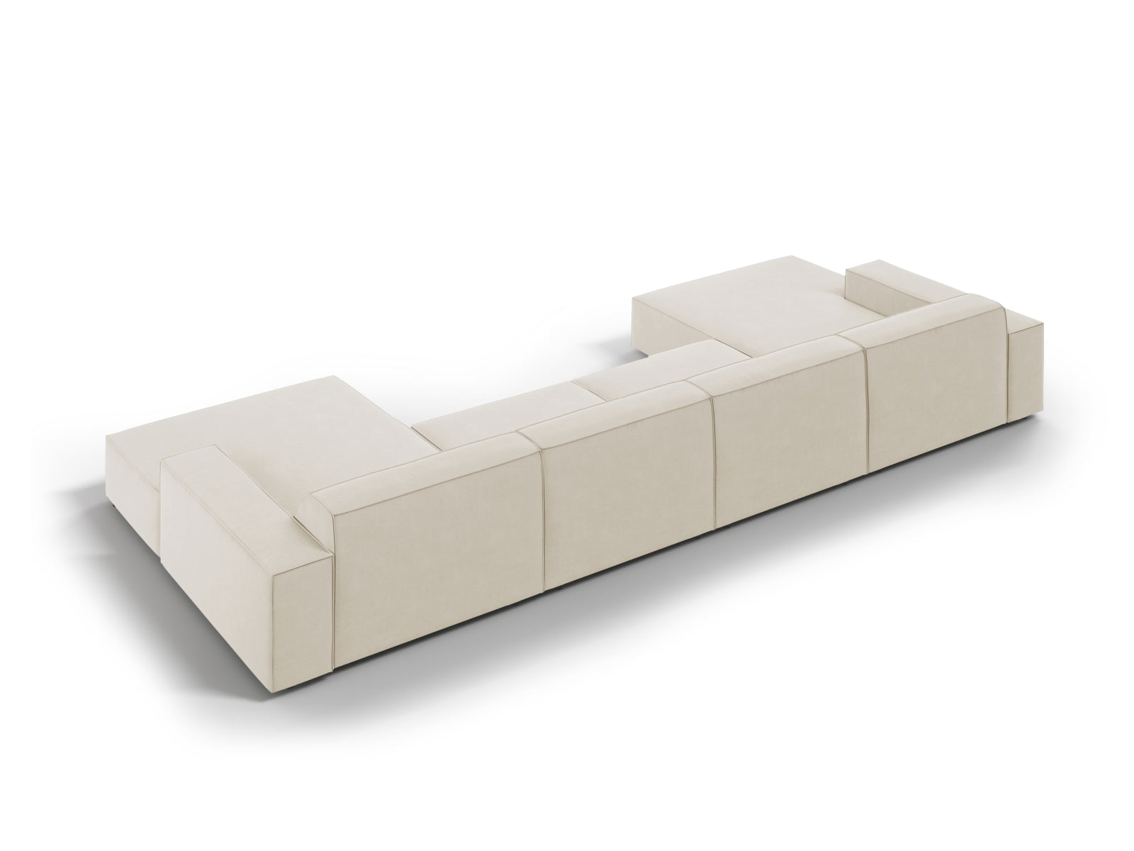 Jodie Velour modulares Panoramic Sofa 6 Sitzer in Dark Beige präsentiert im Onlineshop von KAQTU Design AG. 3er Sofa ist von Micadoni