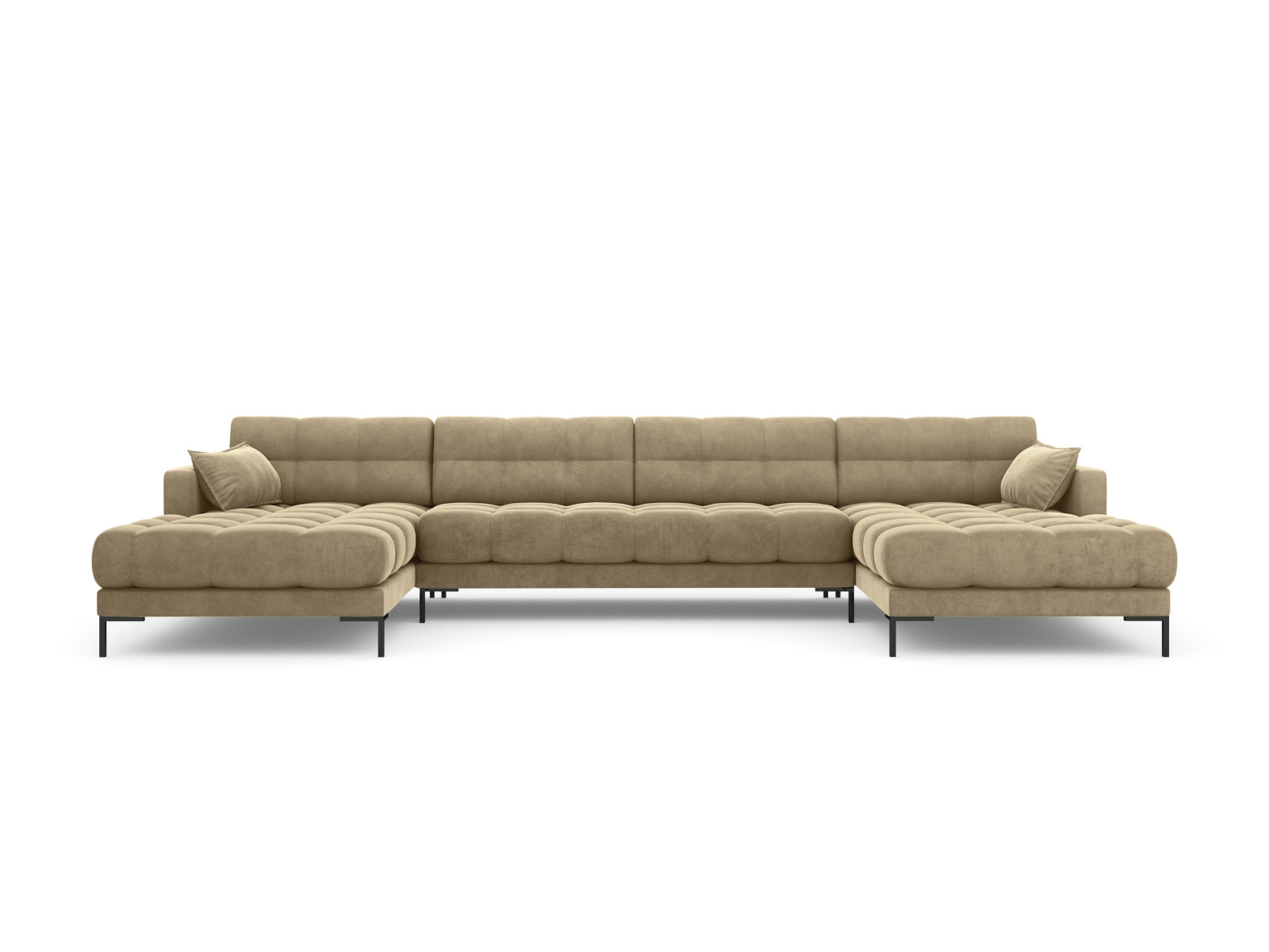Erleben Sie das luxuriöse Mamaia Velour Panoramic Sofa für 6 Personen von Micadoni – Komfort und Eleganz für Ihr Zuhause!