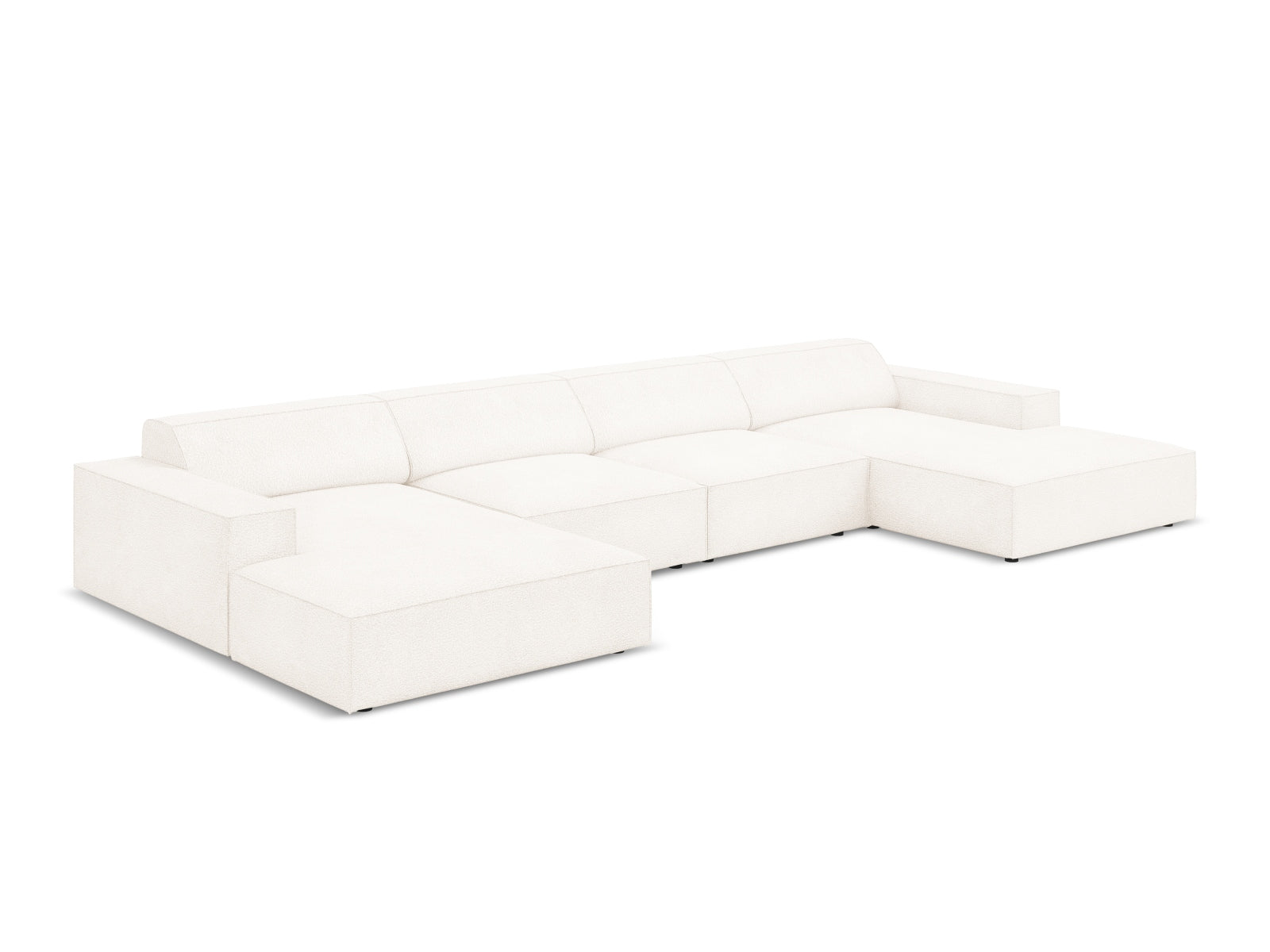 Jodie Boucle modulares Panoramic Sofa 6 Sitzer in Beige präsentiert im Onlineshop von KAQTU Design AG. 3er Sofa ist von Micadoni