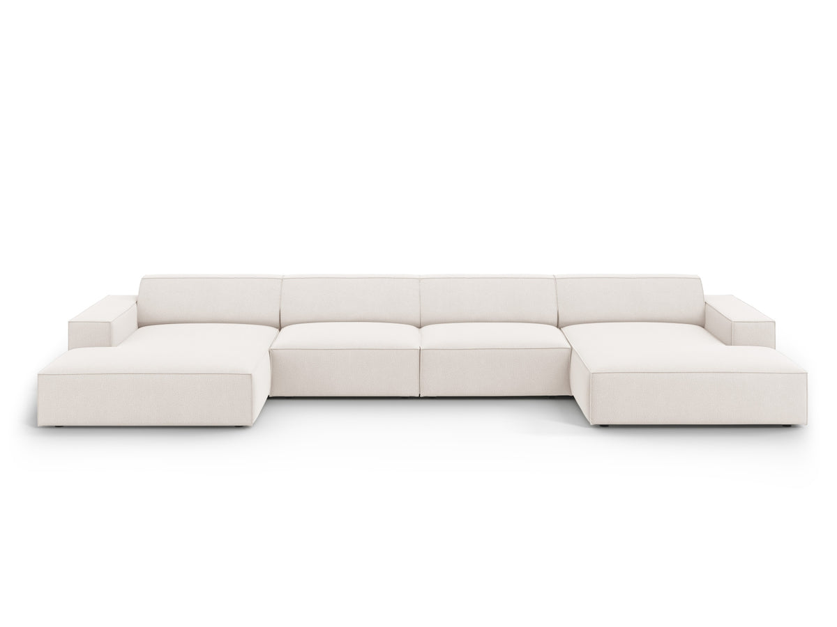 Jodie Modulares Panoramic Sofa 6 Sitzer in Light Beige-Megan präsentiert im Onlineshop von KAQTU Design AG. 3er Sofa ist von Micadoni