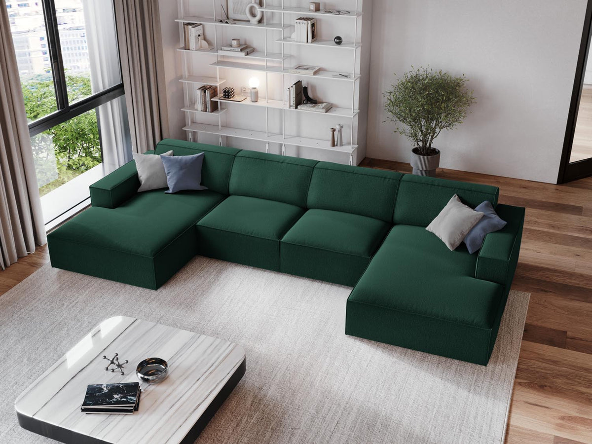 Jodie Modulares Panoramic Sofa 6 Sitzer in Green-Megan präsentiert im Onlineshop von KAQTU Design AG. 3er Sofa ist von Micadoni