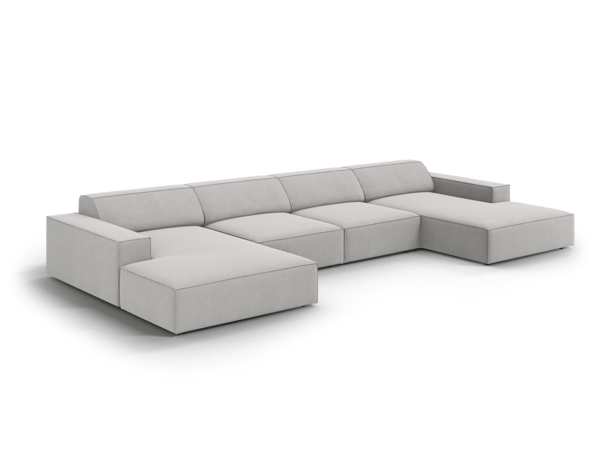 Jodie Modulares Panoramic Sofa 6 Sitzer in Light Grey-Megan präsentiert im Onlineshop von KAQTU Design AG. 3er Sofa ist von Micadoni